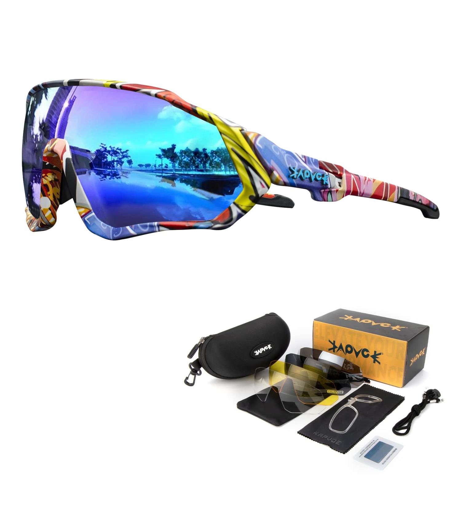 Polarized Sports Sunglasses for Cycling and Outdoor Activities - KAPVOE - Buy Online on GoSupps.com
