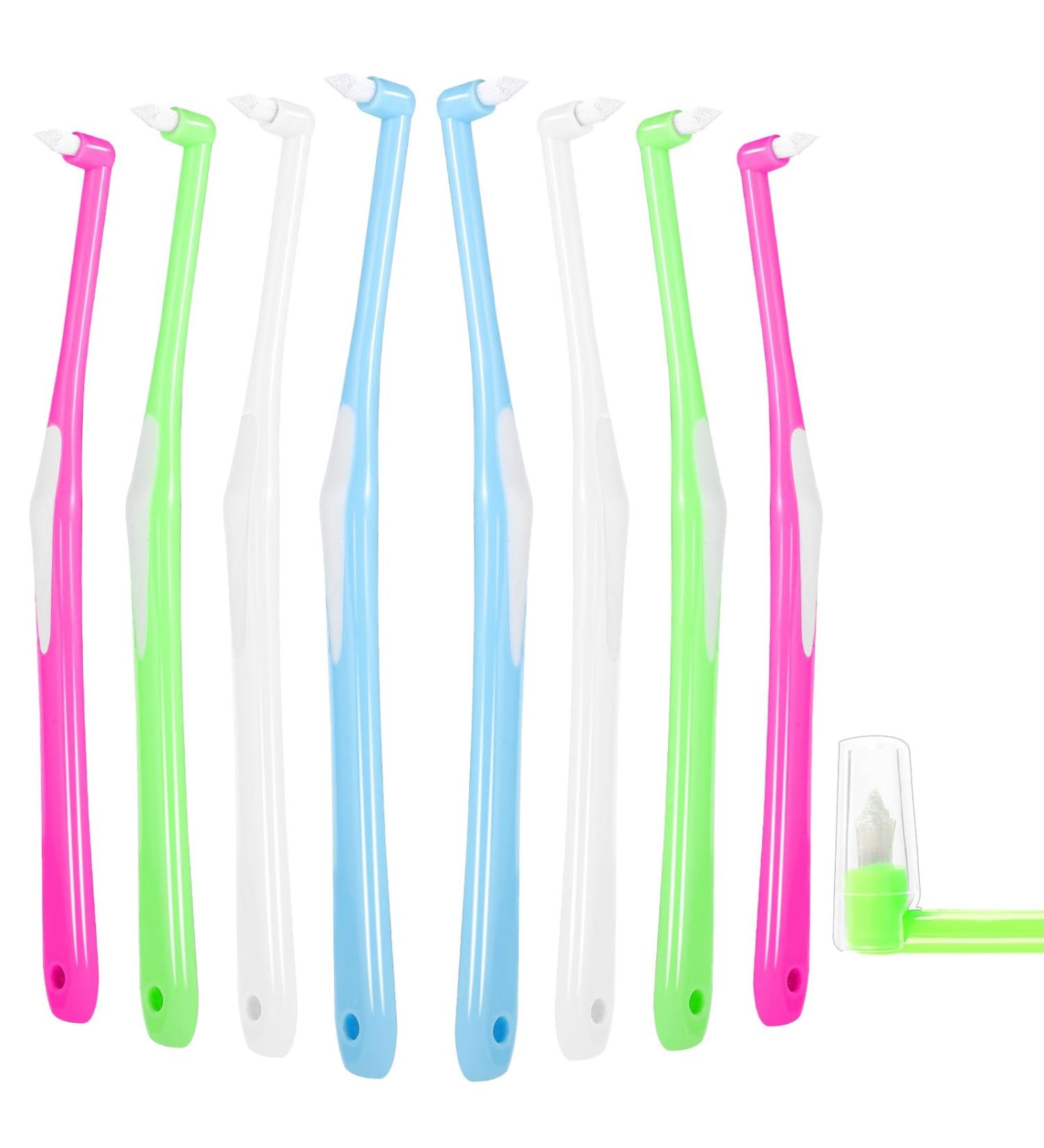 8 Pcs Interspace Toothbrush Soft Single Tufted Toothbrush with Cover Slim Interspace toothbrushes interdental Brushes for Orthodontic Braces Detail Cleaning(Blue/Green/Rose Red/White) - Buy Online on GoSupps.com