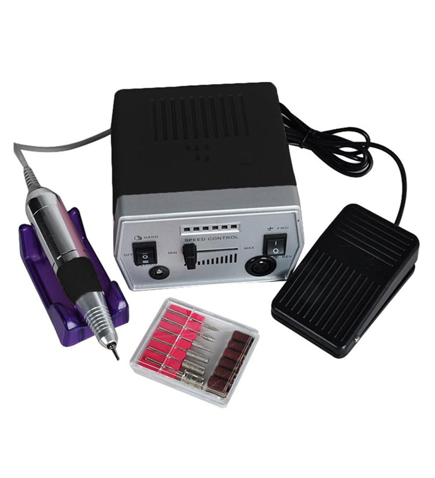 Nail kit 30000RPM Nail Art Drill Electric Drilling Equipment for Remove Gel Polish Drill Grinding Pedicure Tools Pedal Set Nail kit for Beginners with Everything Black - Buy Online on GoSupps.com