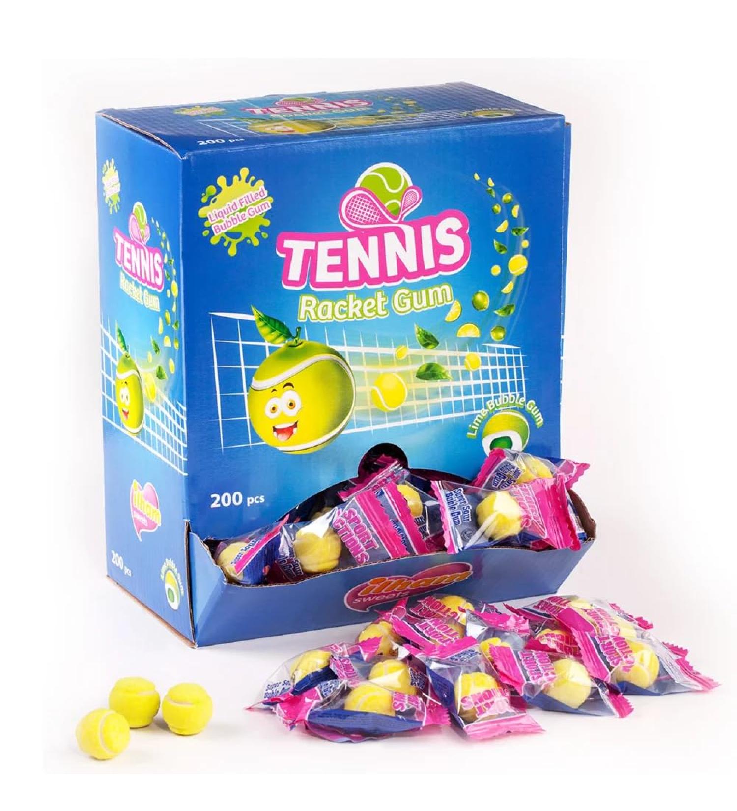 200 pieces mega pack of tennis ball chewing gum | delicious chewing candies | champion gift | winning serve | for endless chewing fun.