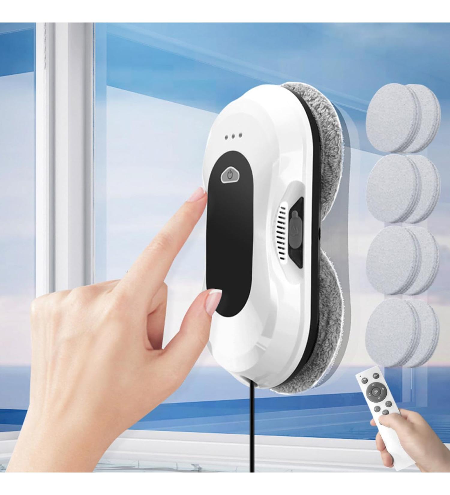 Robotic Window Cleaner Robot - 90W Smart Glass Cleaning With 10 Mop Pads 2 * 30ml Double Water Tank App&Remote Control 5600Pa Strong Suction - Ideal For Indoor/Outdoor - Buy Online on GoSupps.com