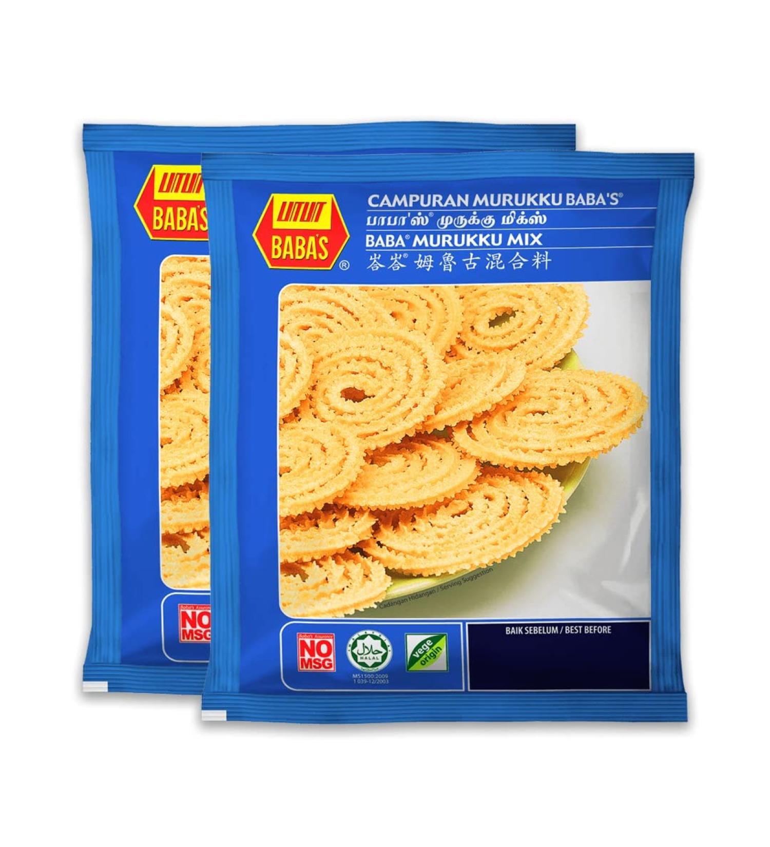 Baba's Murukku Mix | 500G | Indian Spicy Snacks | Ready To Eat | Classic Snacks | Savory Snacks | Indian Origin (Pack of 2)