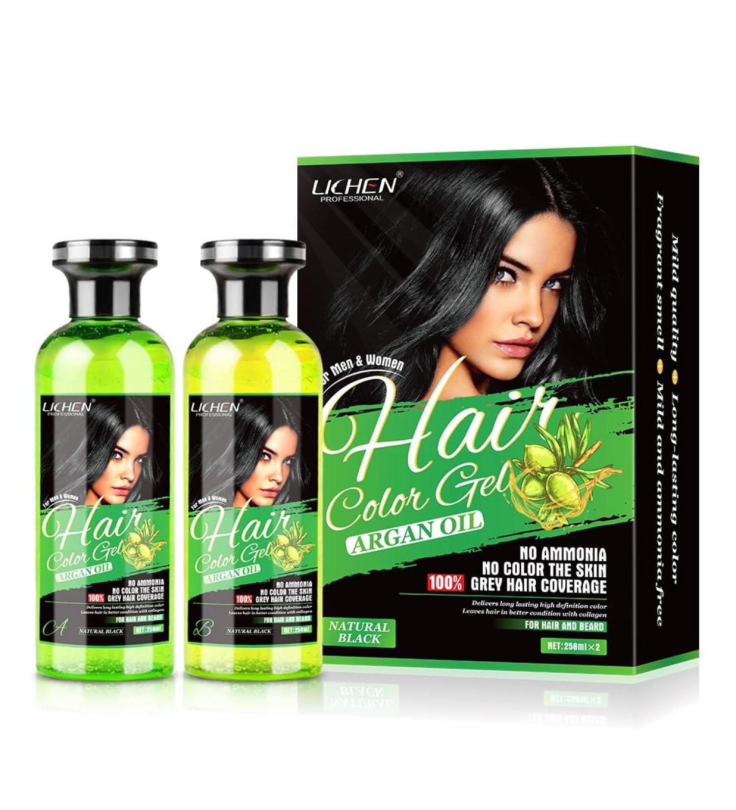 ZAZYS LICHEN PROFESSIONAL HAIR COLOR GEL 250ml NATURAL BLACK No Color to the Skin! Contains Argan Oil No Ammonia Fast Action 100% Grey Coverage Beard Dye Natural Black Hair Dye NATURAL BLACK 250ml - Buy Online on GoSupps.com