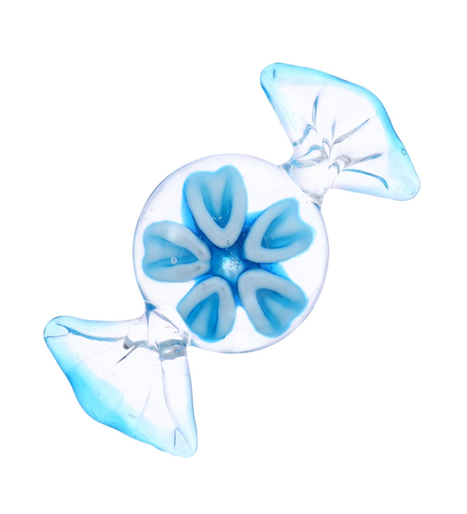 Zerodeko Christmas Decor Colored Glaze Candy Xmas Candy Ornament Decor Style Glass Candy Handicraft Glass Candy Sweet Pendant Blue 6x2.9cm - Buy Online on GoSupps.com