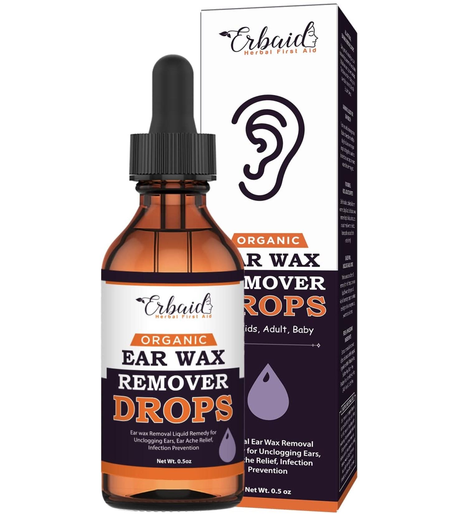 Organic Ear Wax Removal Drops | Natural Ear Cleaner Oil for Kids, Adults, Babies | Made in USA | Earwax Removal Liquid for Unclogging Ears & Earache Relief - Buy Online on GoSupps.com