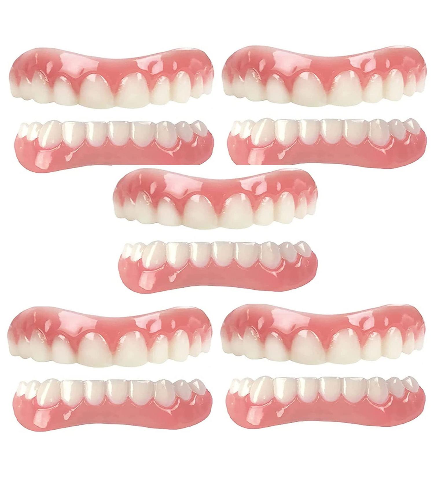 XZLZMD Reusable Prosthesis Teeth - Natural Color Unisex Immediate Repair for Cracked or Missing Dentures - 5 Pairs for Men & Women | International Shipping - Buy Online on GoSupps.com