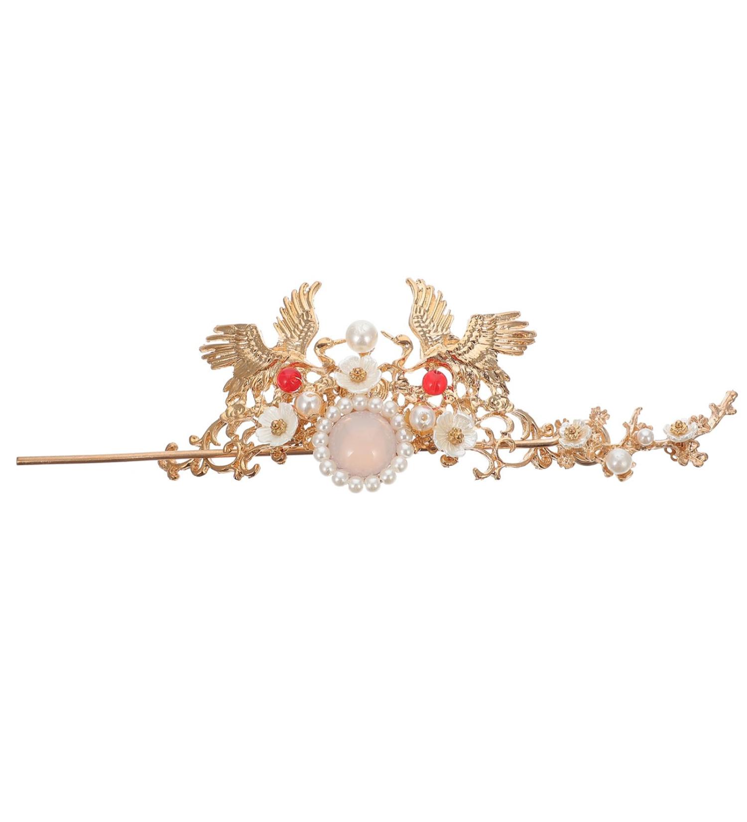 Soimiss Golden Hair Clip | Chinese Hairpin & Knot Stick | Bridal Phoenix Crown Hair Accessory - Shop Internationally! - Buy Online on GoSupps.com