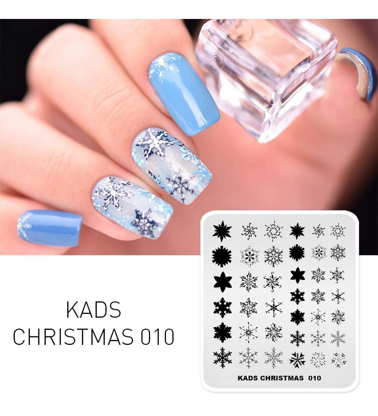 KADS Christmas Nail Art Stamp Plate CH010 - Colorful Snowflake Stencil Template - Buy Online on GoSupps.com