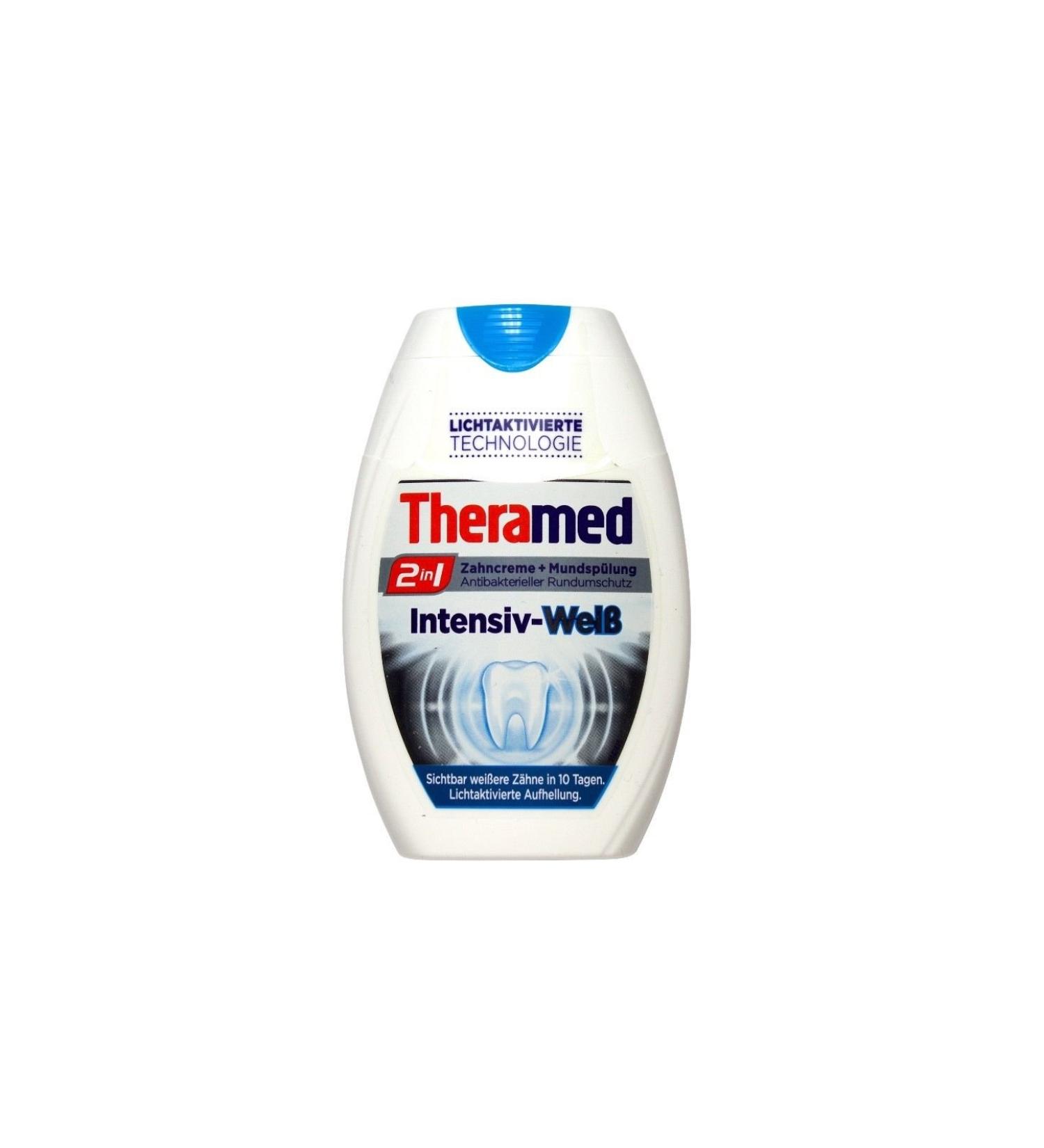 Theramed 2in1 toothpaste + mouthwash intensive white 75ml light-active techno.