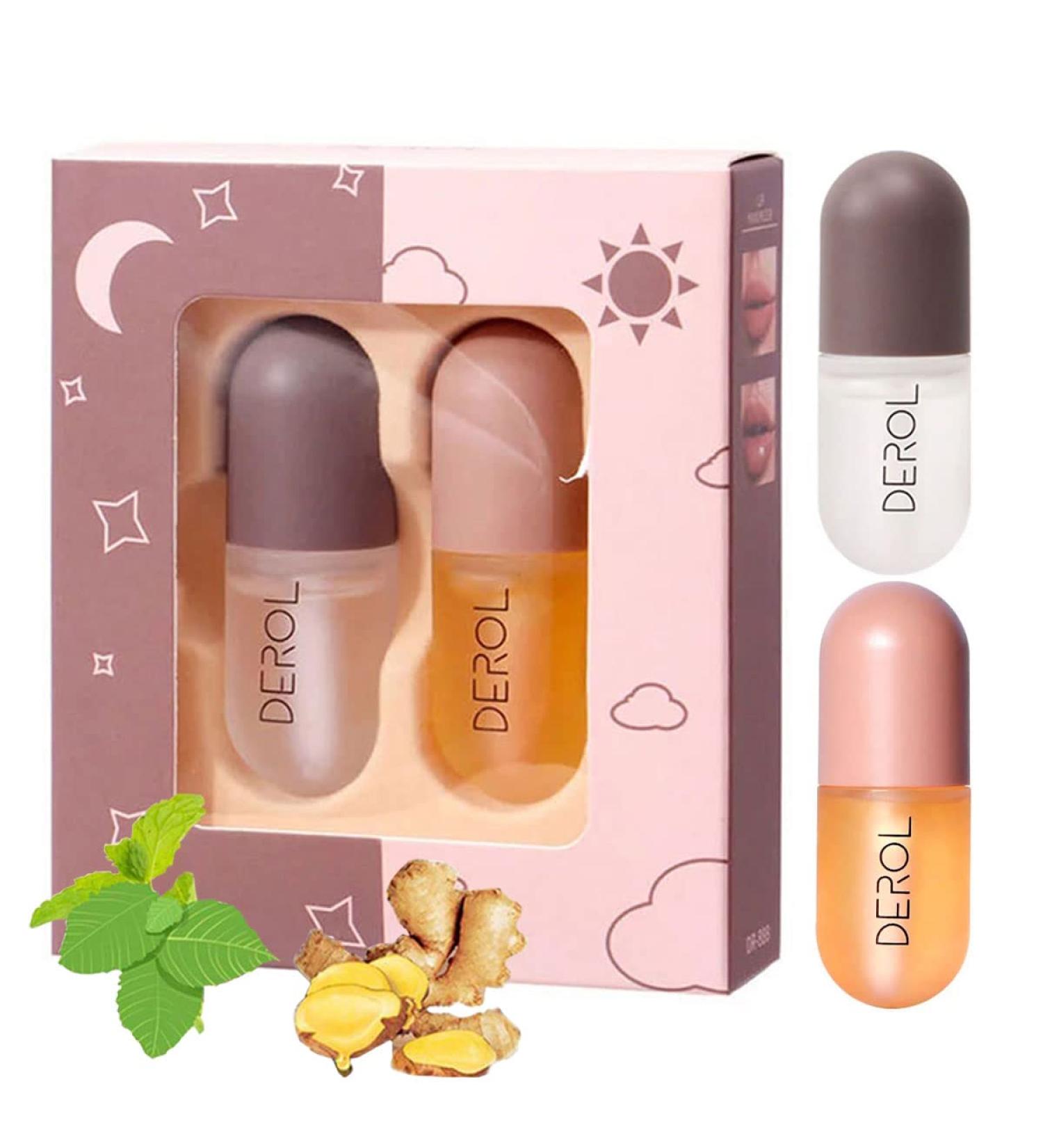 DEROL Lip Plumper Set - Natural Plumping & Moisturizing Serum for Increased Lip Elasticity - 2PCS - Buy Online on GoSupps.com