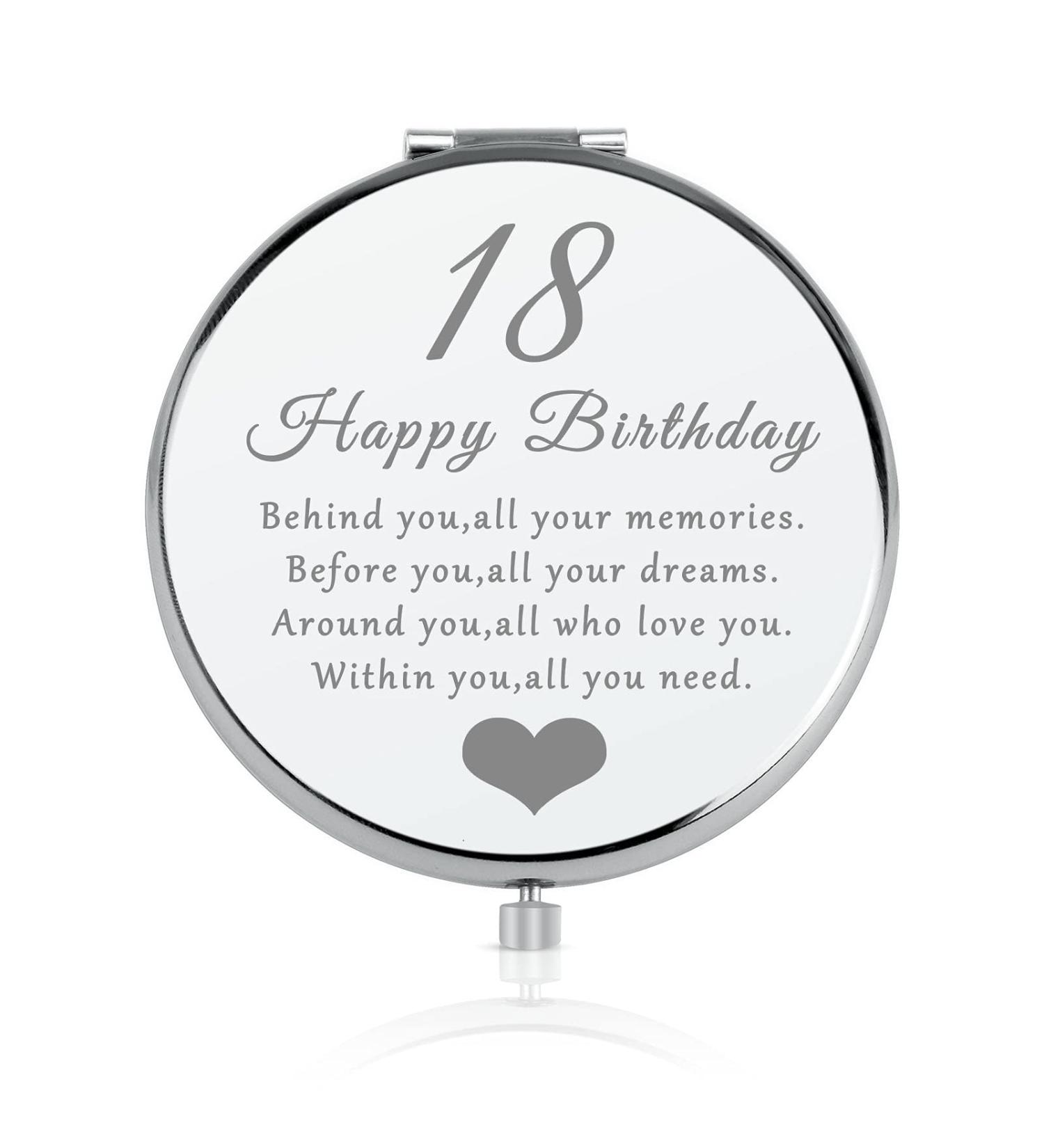 18th Birthday Gift: Folding Makeup Mirror for Girls Turning 18 - Ideal Present for Sister, Niece, Daughter, Bestie - Buy Online on GoSupps.com