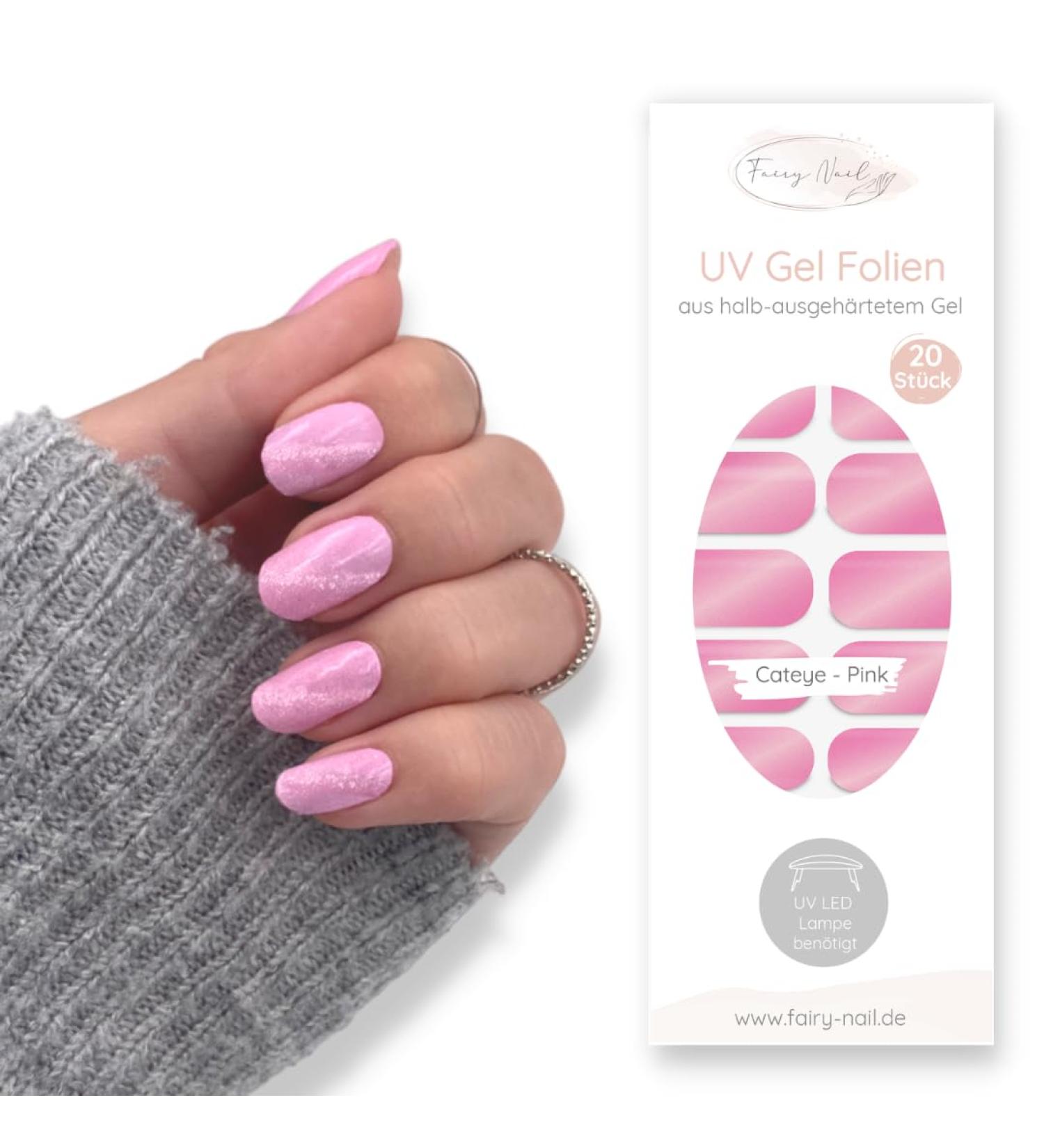 Fairy Nail UV Gel Foils - Self-Adhesive Cat Eye Nail Wraps (20 Pieces) | Half-Cured Nail Polish Strips - Fast International Shipping - Buy Online on GoSupps.com