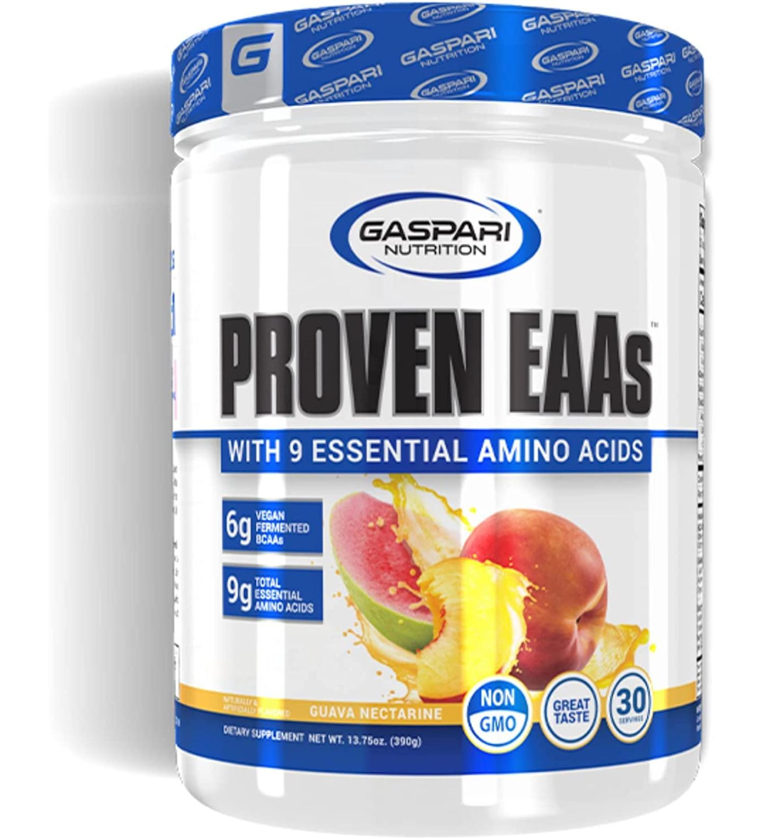 Buy Gaspari Nutrition Proven EAAs - Vegan Fermented Non-GMO 30 Servings Guava Nectarine | Enhance Recovery & Replenish Electrolytes - Buy Online on GoSupps.com