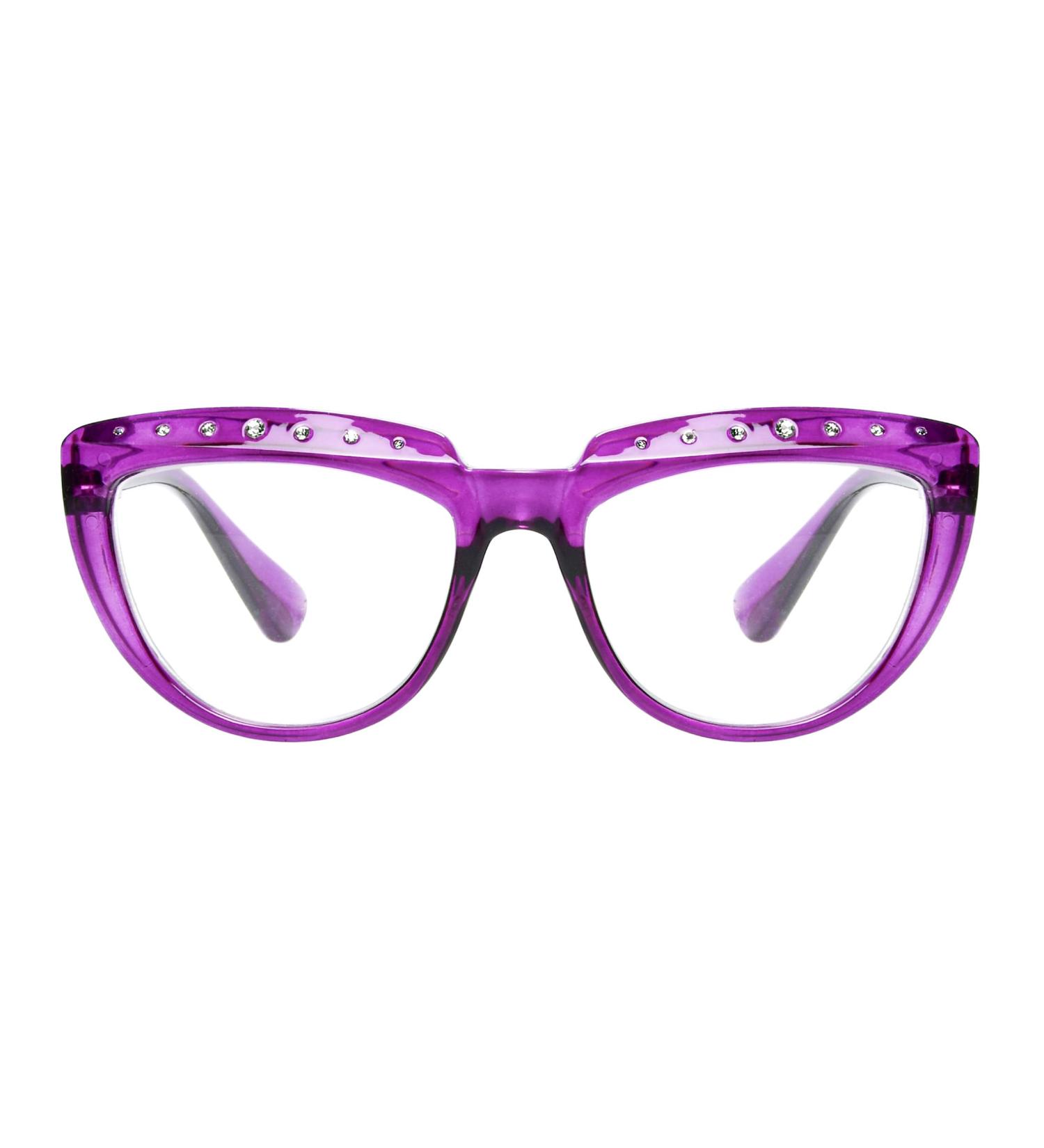 Eyekepper Women's Rhinestone Reading Glasses - Oversize Half Moon Design - Purple 2.5x - Stylish & Comfortable Reading Eyewear - Buy Online on GoSupps.com
