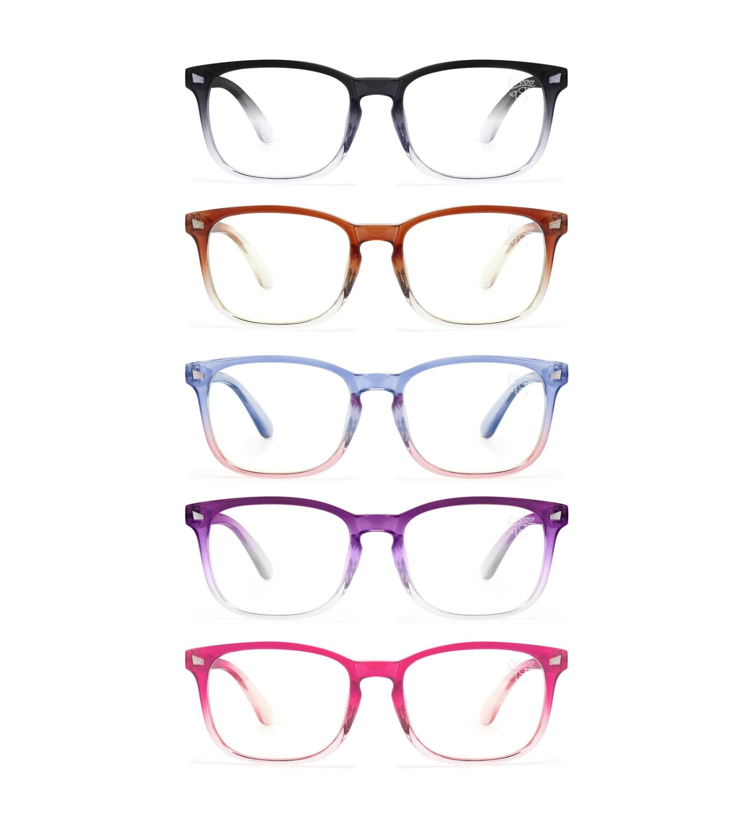 CCVOO 5 Pack Blue Light Blocking Reading Glasses for Women & Men - Anti UV Ray Fashion Eyeglasses with Spring Hinge (B3 Mix 1.50 - Buy Online on GoSupps.com