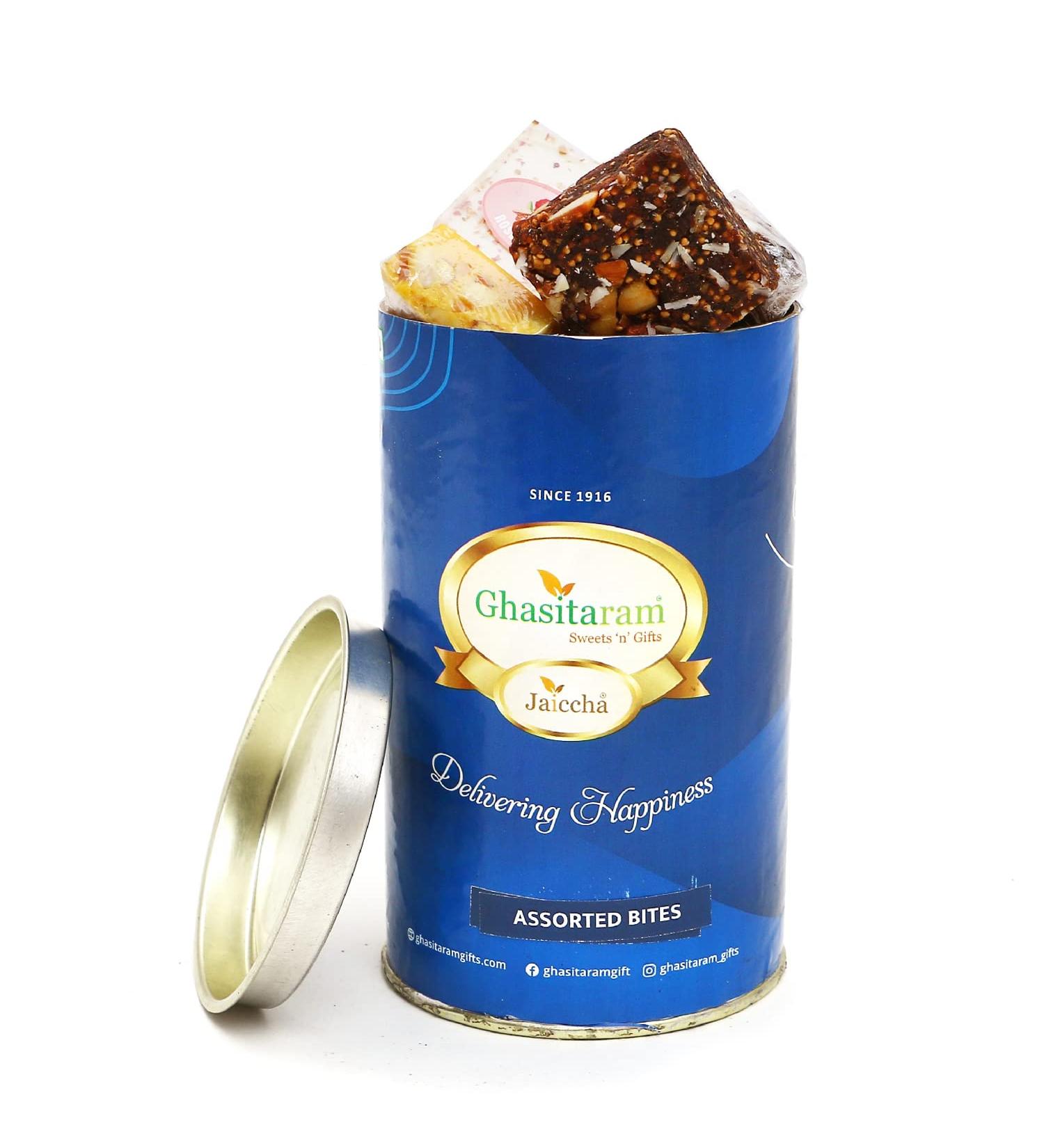 Jaiccha Ghasitaram Assorted Bites Can|Gift for Diwali Gifts Holi Rakhi Valentine Christmas Birthday Anniversary Her Him| - Buy Online on GoSupps.com