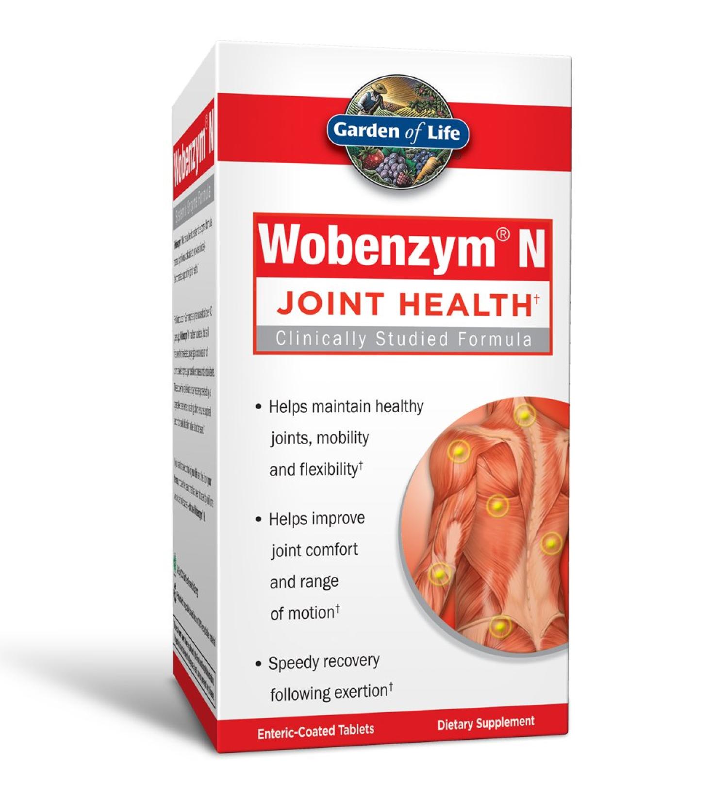 Garden of Life Wobenzym N Joint Health - 100 Enteric-Coated Tablets for Optimal Mobility - Buy Online on GoSupps.com