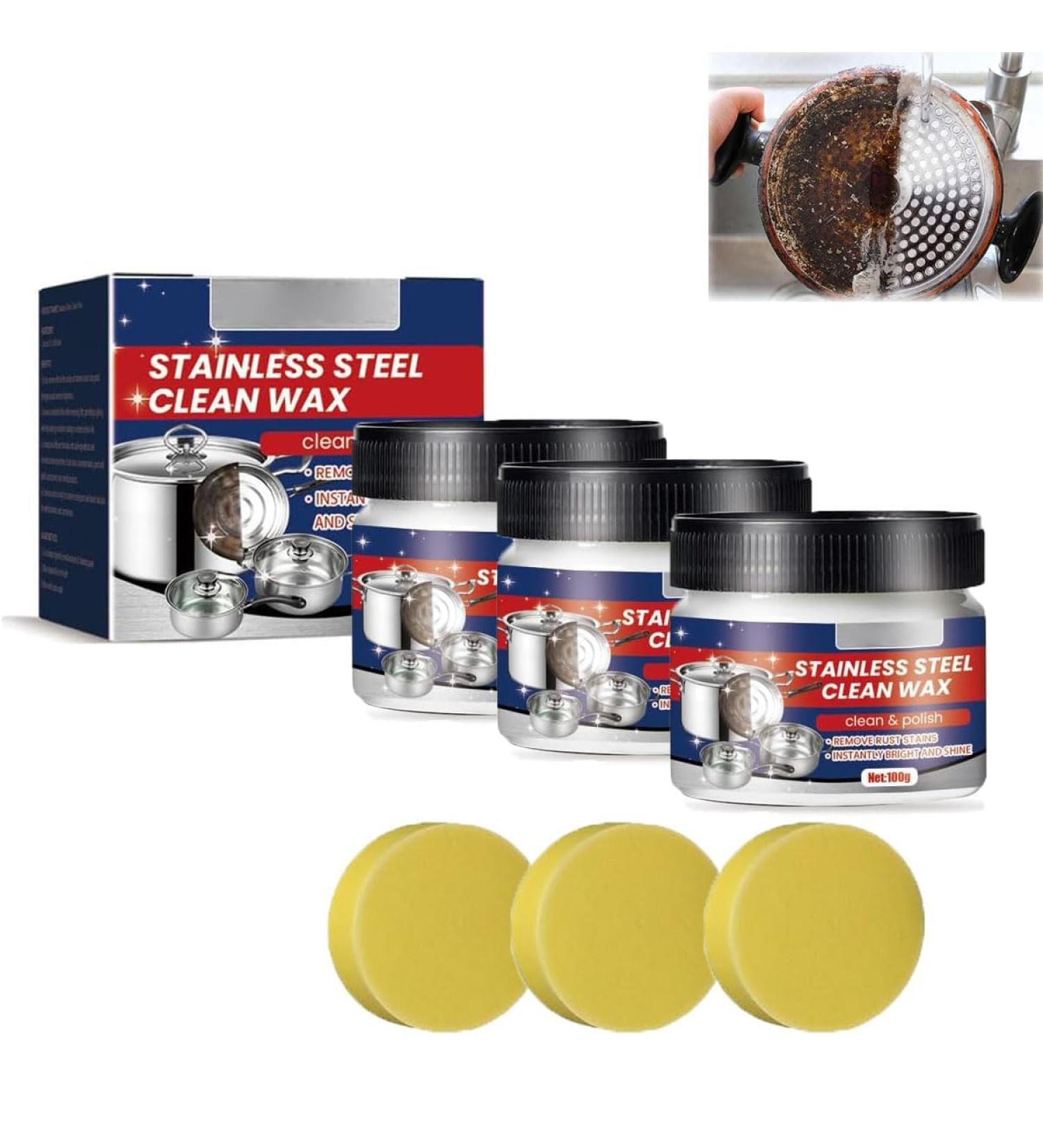 Magic Nanotechnology Stainless Steel Cleaning Paste Metal Rust Remover Powerful Metal Cookware Cleaning Paste Metal Polishing Paste 3pcs - Buy Online on GoSupps.com