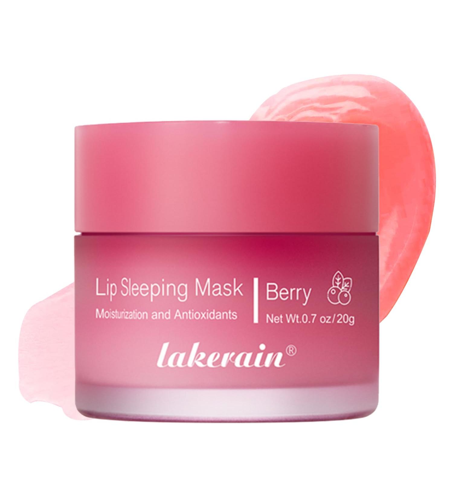 Best Lip Sleeping Mask with Vitamin C - Hydrate Nourish & Brighten Lips Overnight (0.7 Oz Berry - Buy Online on GoSupps.com