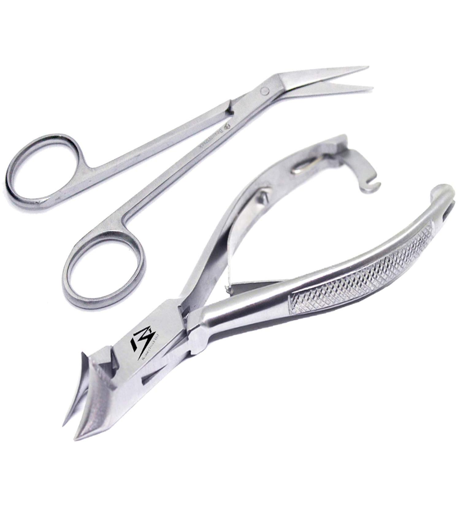 BeautyTytrack Podologist Nail Clippers - Extra Long Nail Scissors for Thick Toenails & Fingernails - Professional Foot Care Instruments with Leather Safety Pocket - Buy Online on GoSupps.com