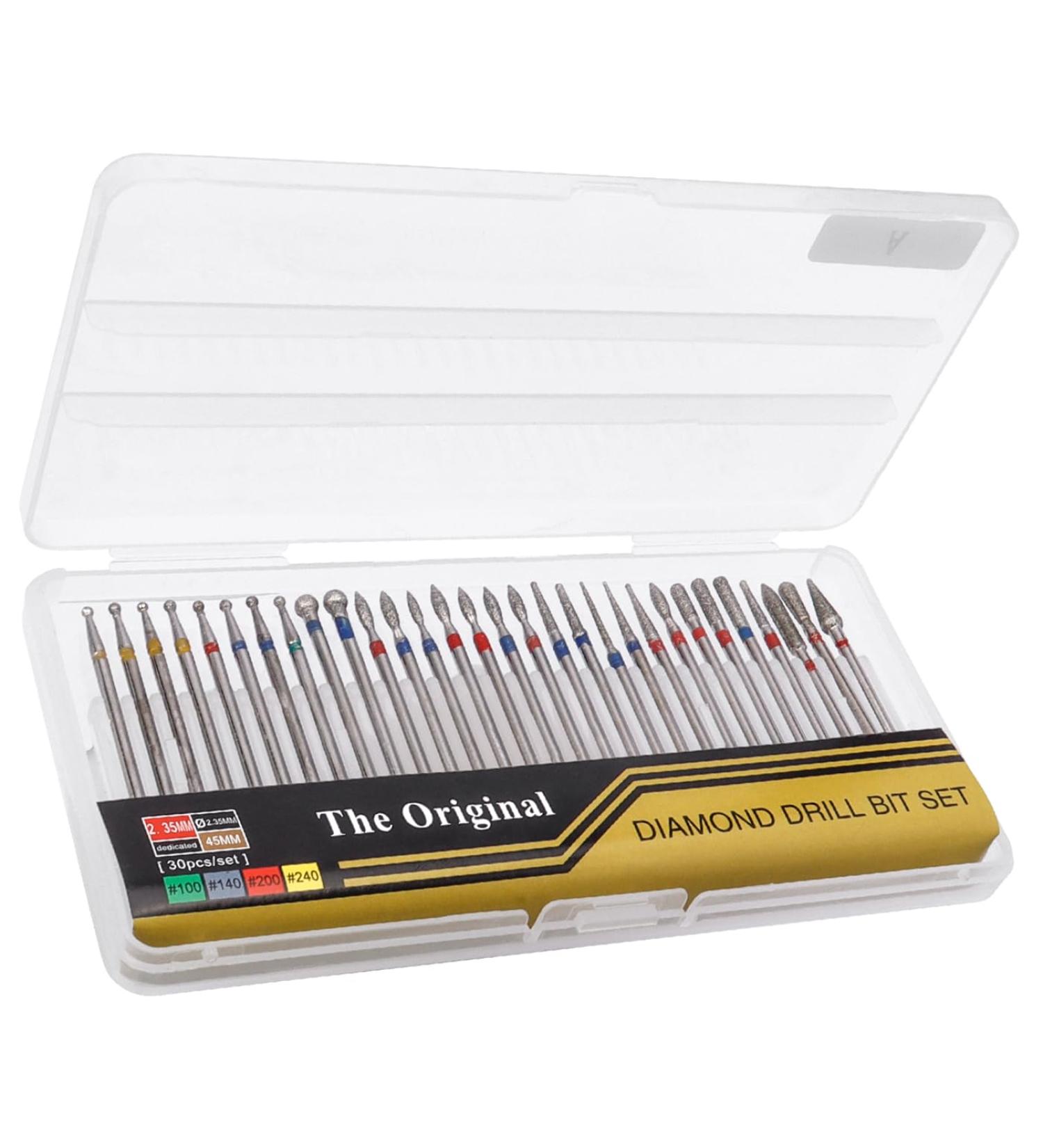Mesee 30 Piece Nail Drill Bits Diamond Nail Drill Set Cuticle Drill Tools Professional Nail Cutter Attachments for Nail File Manicure Pedicure Nail Care - Buy Online on GoSupps.com