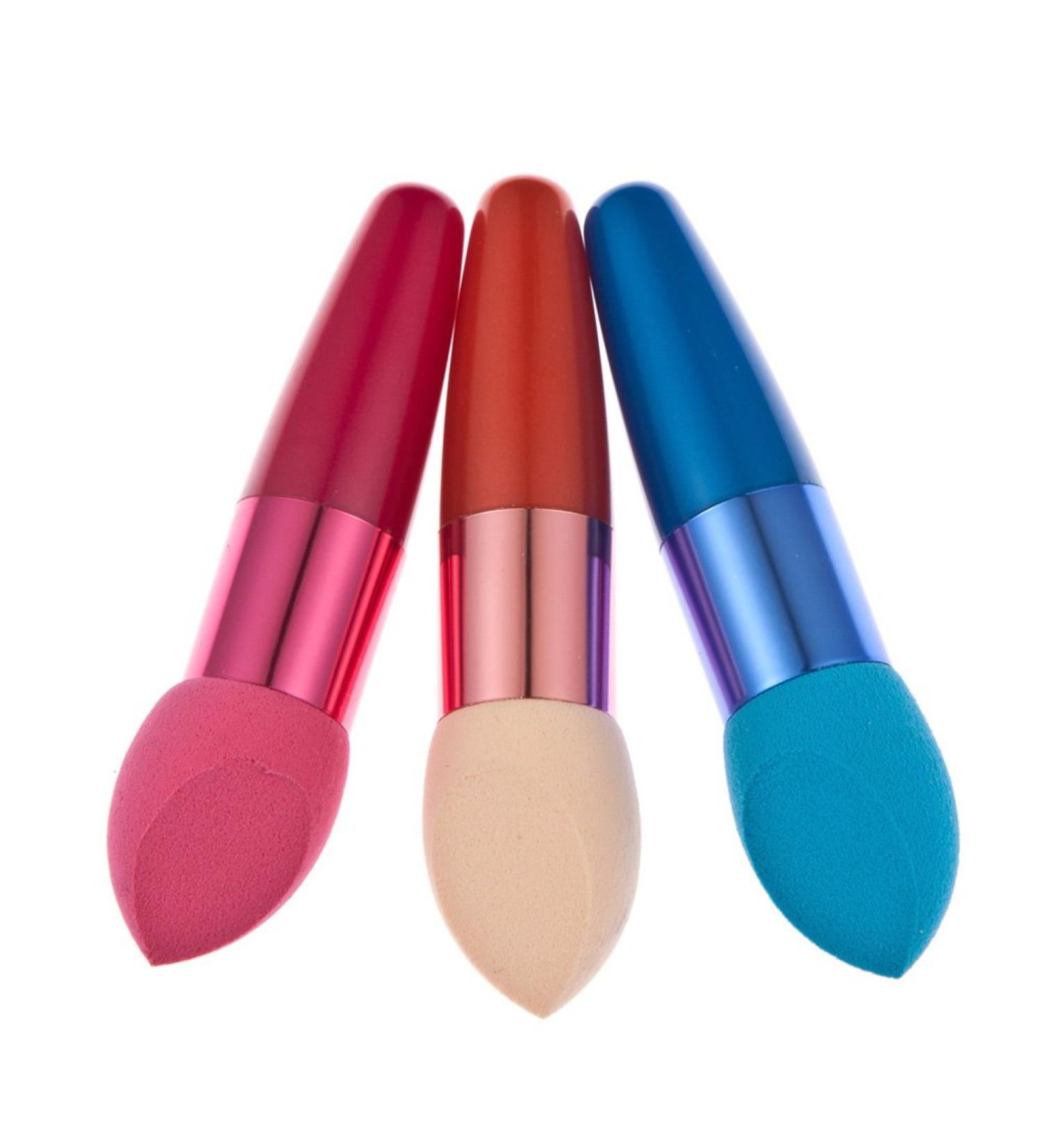 Professional 3PC Makeup Brush Set - Travel Size Eyeshadow Concealer Sponge & Powder Brush - Ideal for Flawless Makeup Application - Buy Online on GoSupps.com