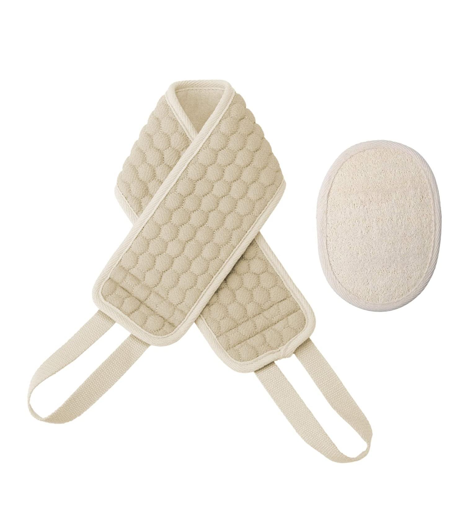 JZK Exfoliating Back Scrubber with Loofah Pad - Body Bath Accessory for Men & Women | Best Body Scrub Strap for a Clean Shower Experience - Buy Online on GoSupps.com