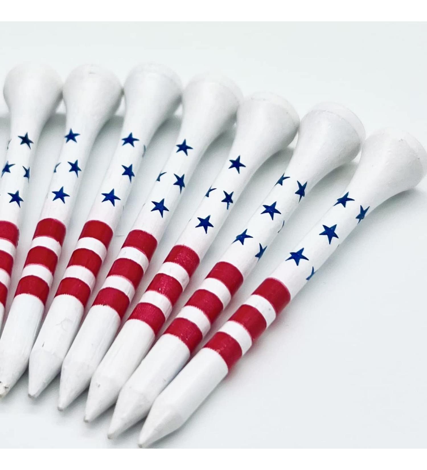 USA Golf Tees - American Flag Design, Pro Length Bamboo Tees, Patriotic Pride 2 3/4 - Pack of 50 - Buy Online on GoSupps.com