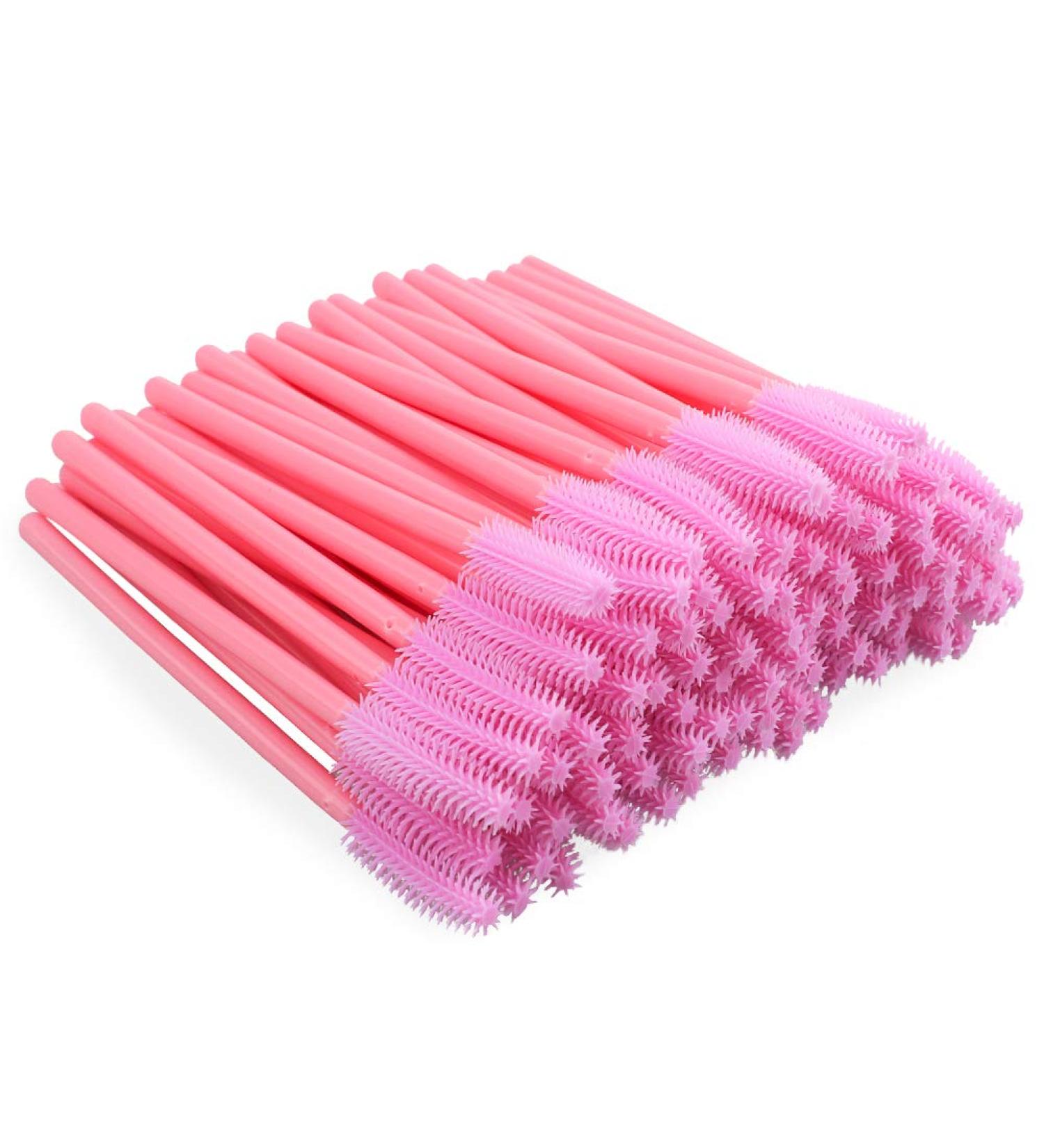 50PCS Pink Silicone Eyelash Brushes | Disposable Mascara Wands for Eye Lash Extensions - G2PLUS - Buy Online on GoSupps.com