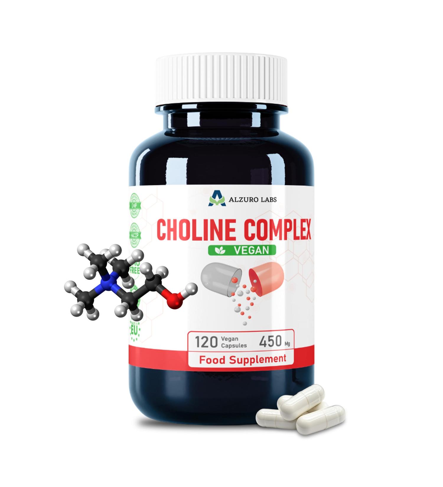 Complexe de choline | (bitartrate de choline phosphatidyls rine citicoline CDP) | 120 v g capsules | hautement dos | 4 mois de stock | Test en Laboratoire | Certifi GMP - Buy Online on GoSupps.com