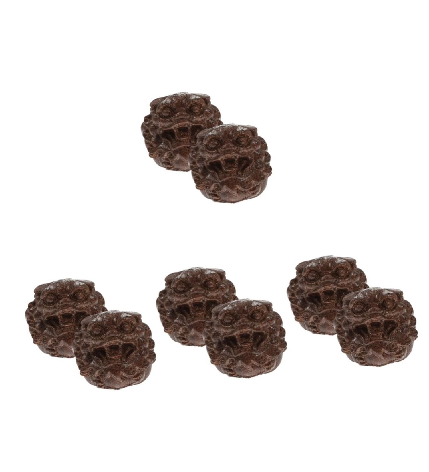 Solustre 8pc Wooden Animal Statues - Wenwan Handle Wealth Protecting Decor & Handicrafts - Buy Online on GoSupps.com