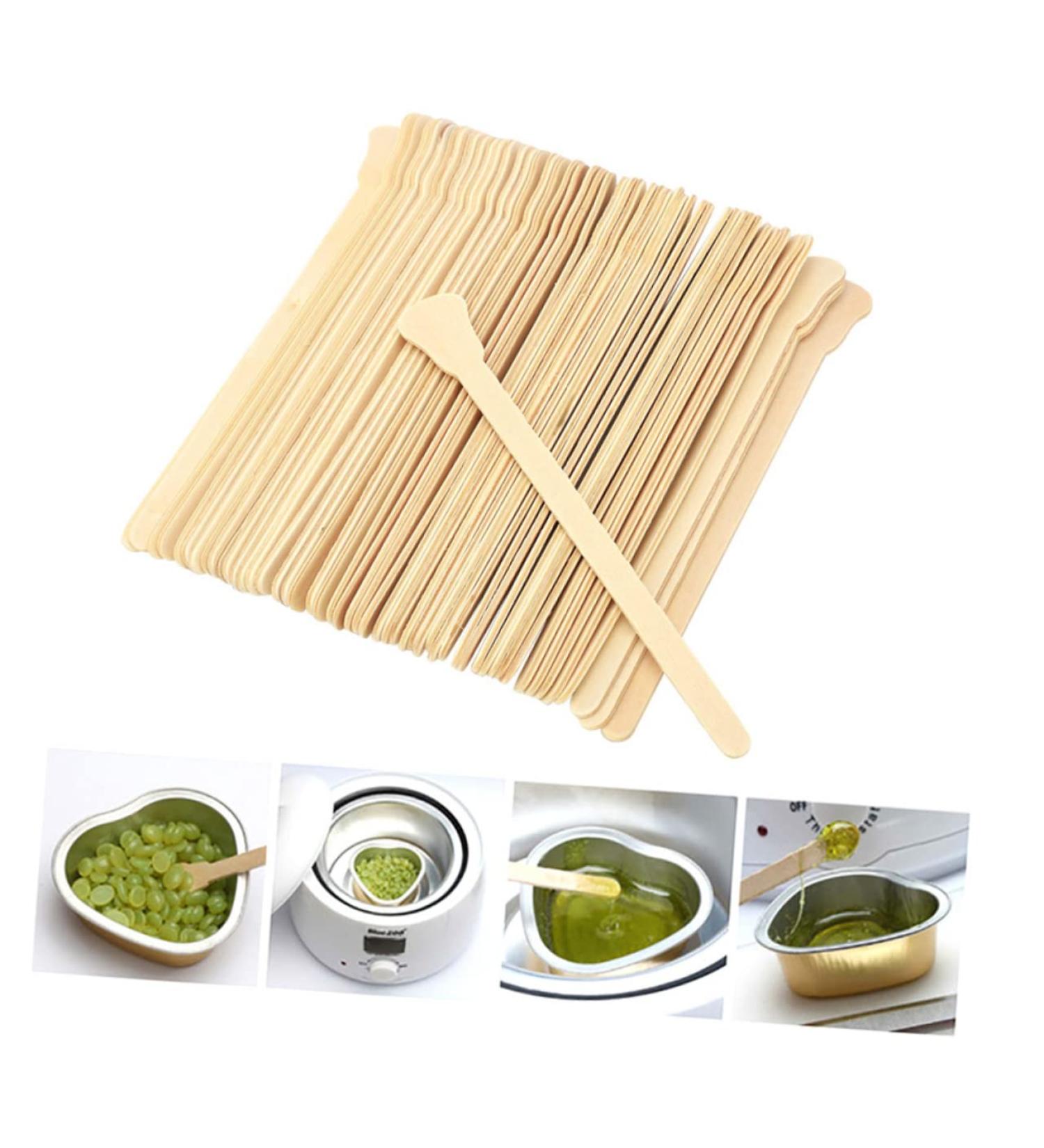 Angoily 100 St Eco-Friendly Wooden Eyebrow Wax Applicators Spatula - Perfect for Waxing and Hair Removal - Buy Online on GoSupps.com