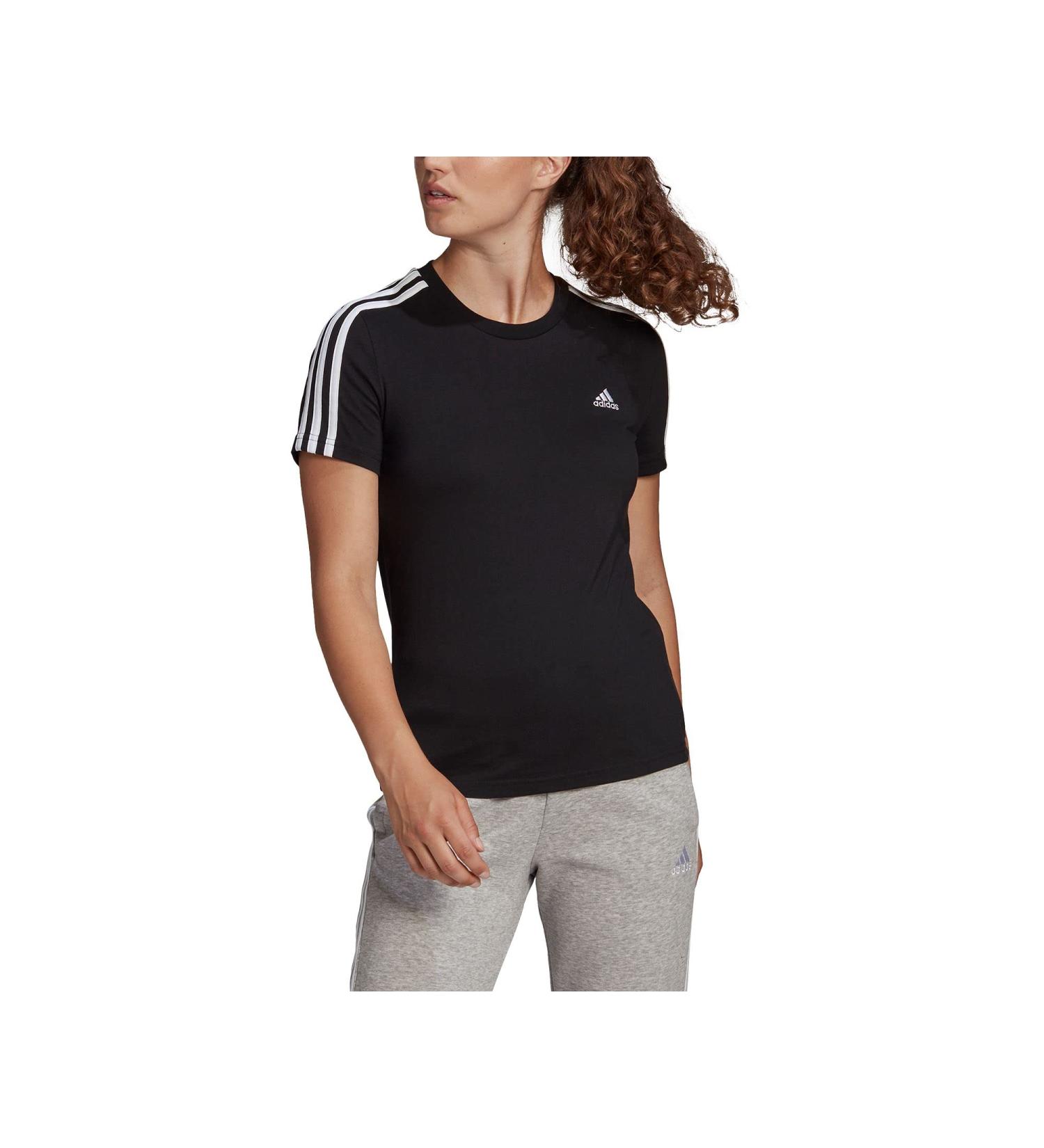 Buy adidas Women's Essentials Slim 3-Stripes Long Sleeve T-Shirt - Black/White | International Shipping Available - Buy Online on GoSupps.com