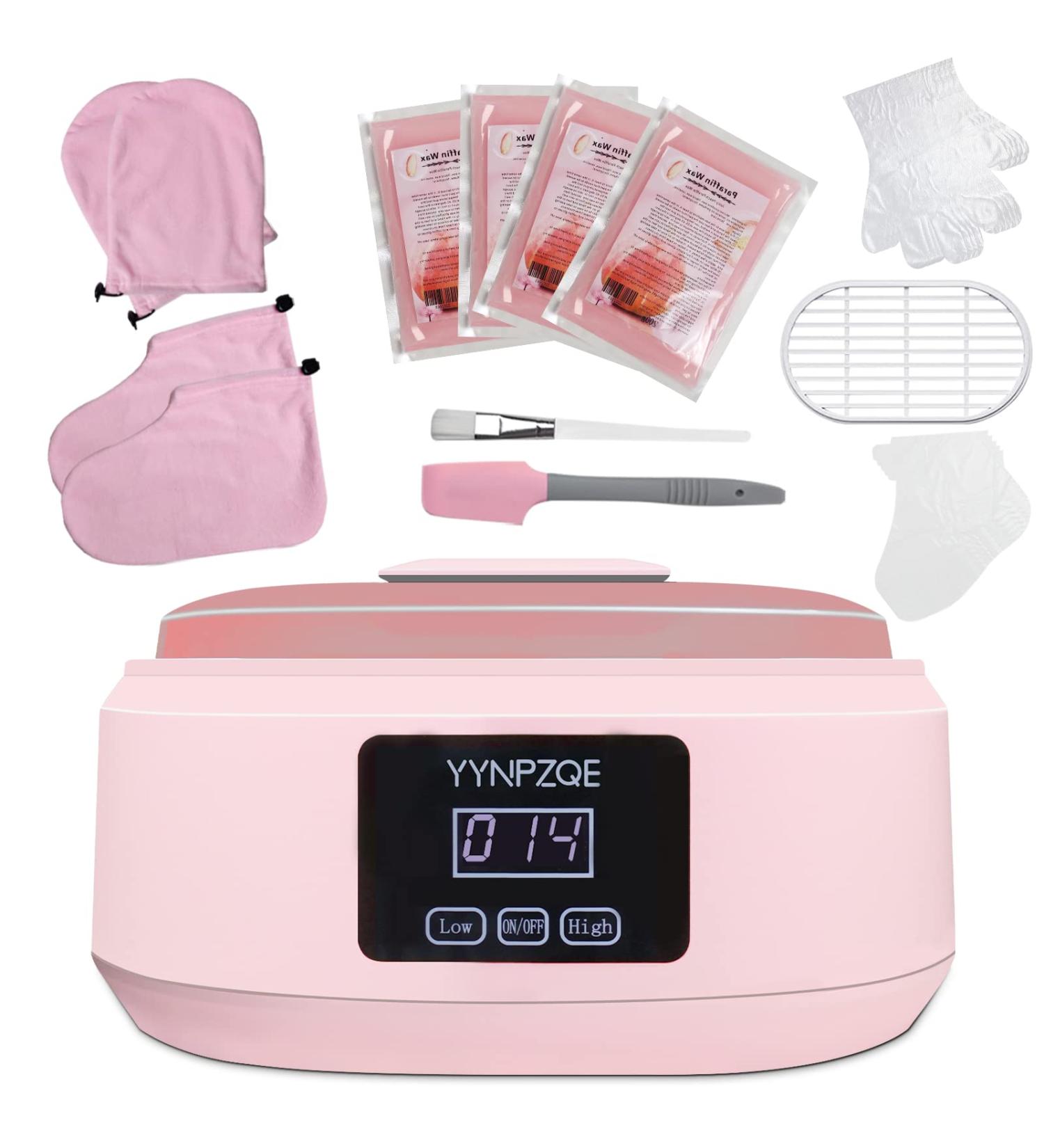 YYNPZQE Paraffin Wax Machine 3500ml Warmer for Hand and Feet Spa Kit - 4 Pack Wax & Tools, Adjustable Temp for Smooth Soft Skin - Pink - Buy Online on GoSupps.com