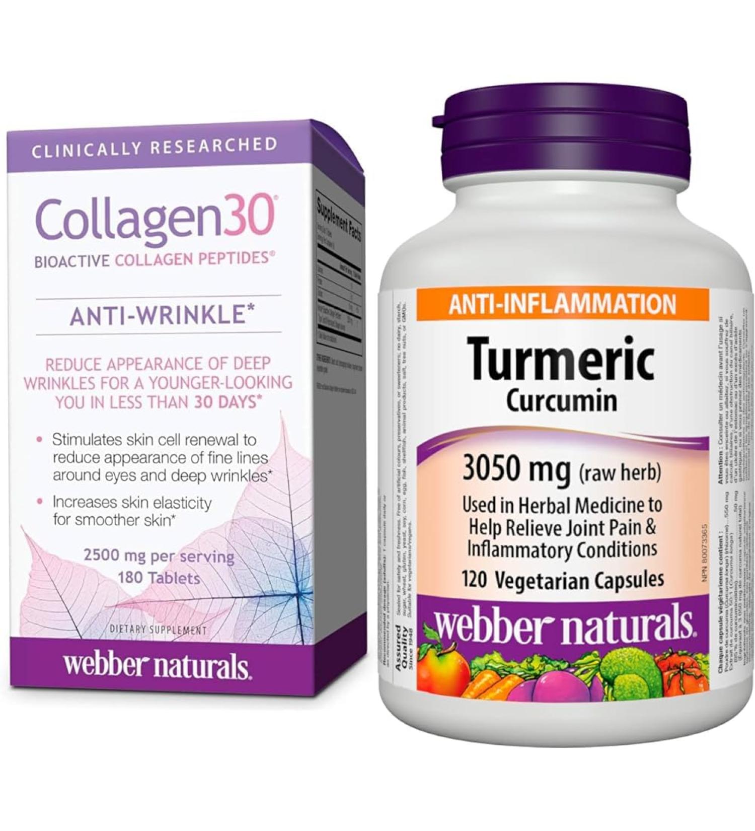 Webber Naturals Collagen30 Anti-Wrinkle + Turmeric Curcumin Bundle Anti-Wrinkle+Turmeric Curcumin - Buy Online on GoSupps.com