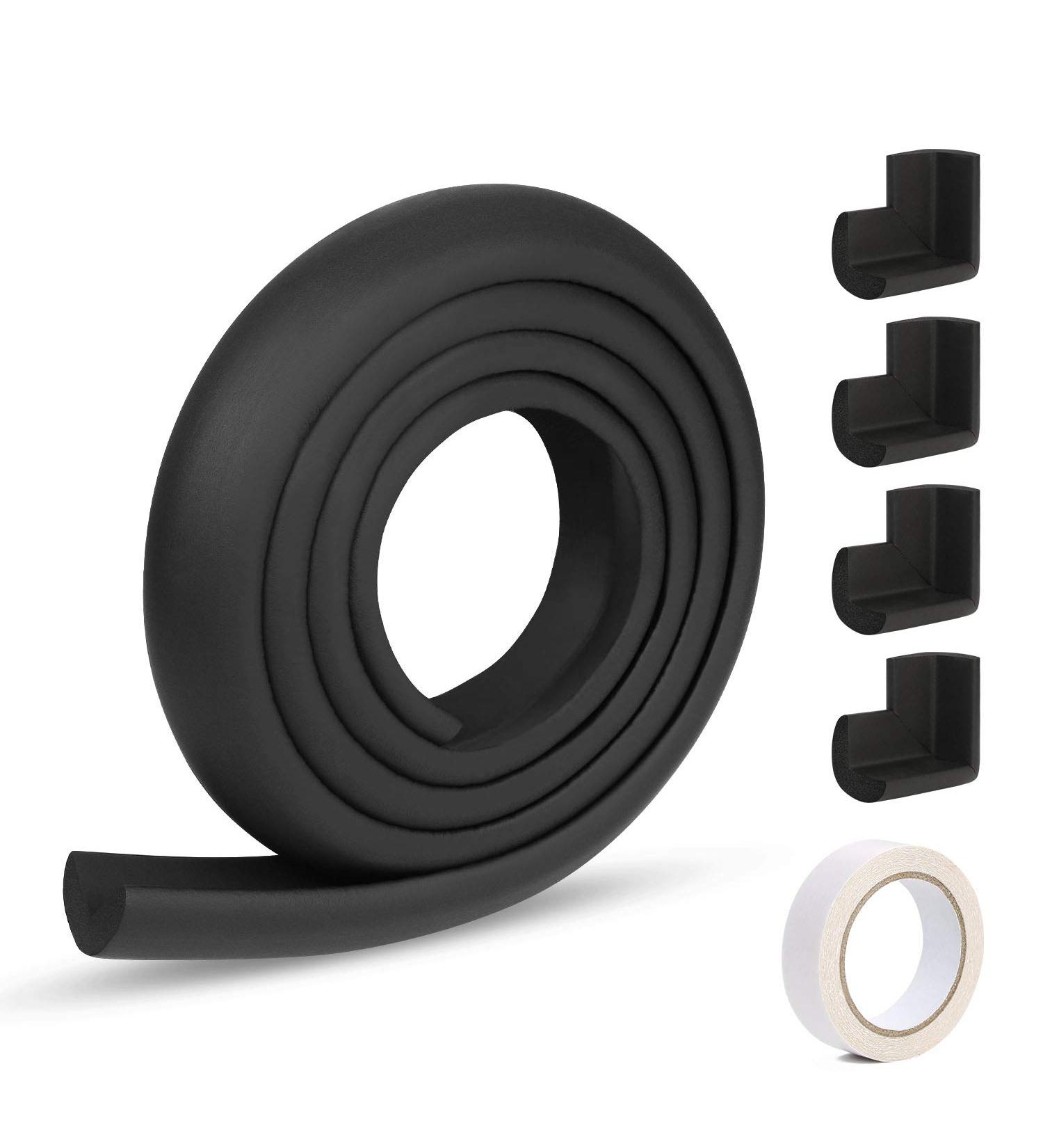 Vicloon Edge Protectors 2 M Foam Safety Strip and 4 Corner Cushion Protector Set Edge Corner Guards for Baby - Black - Buy Online on GoSupps.com
