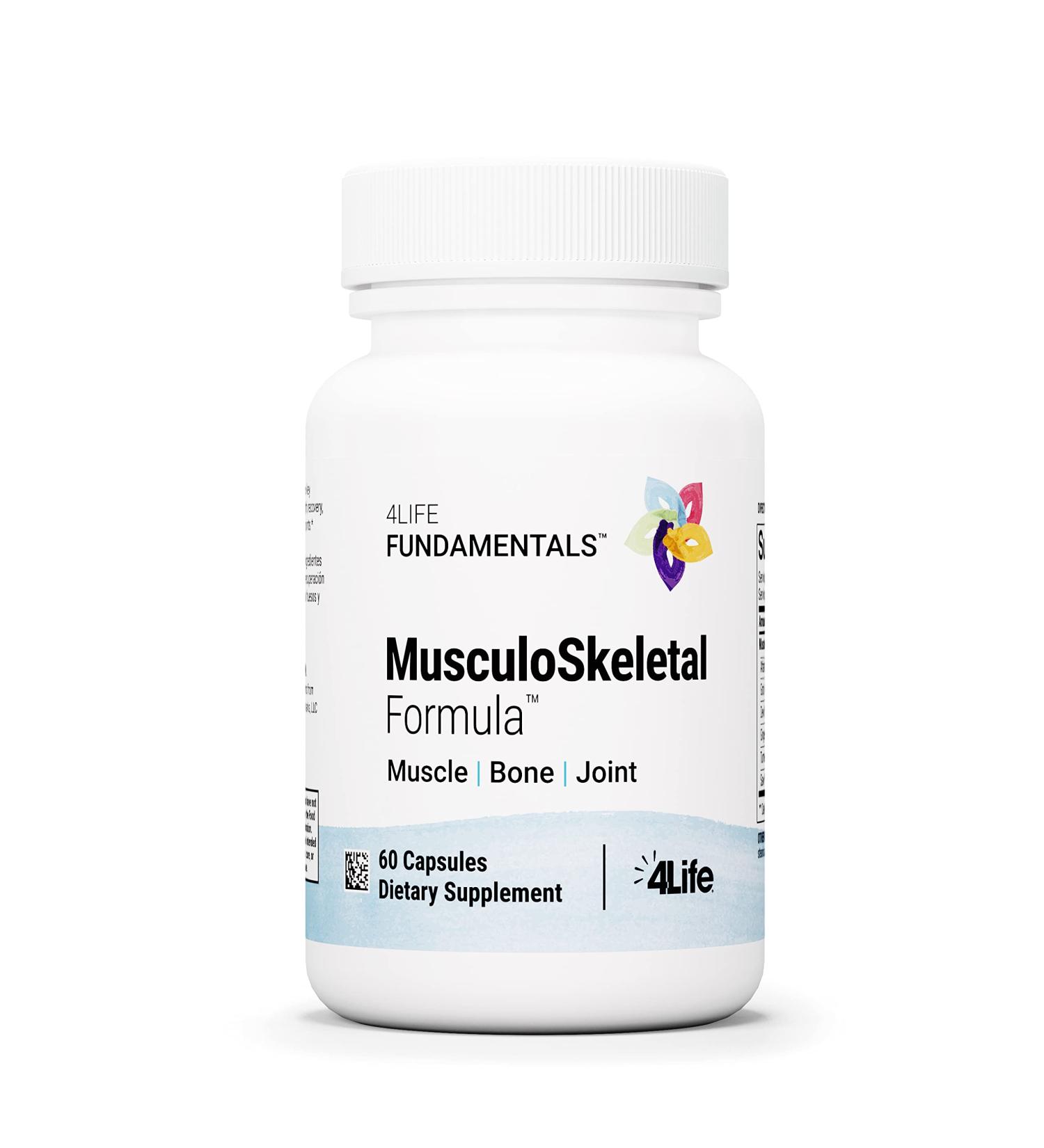4Life MusculoSkeletal Formula - Supports Muscle, Bone, and Joint Health - With Turmeric, Saw Palmetto, Gotu Kola, and Ginger - 60 Capsules - Buy Online on GoSupps.com
