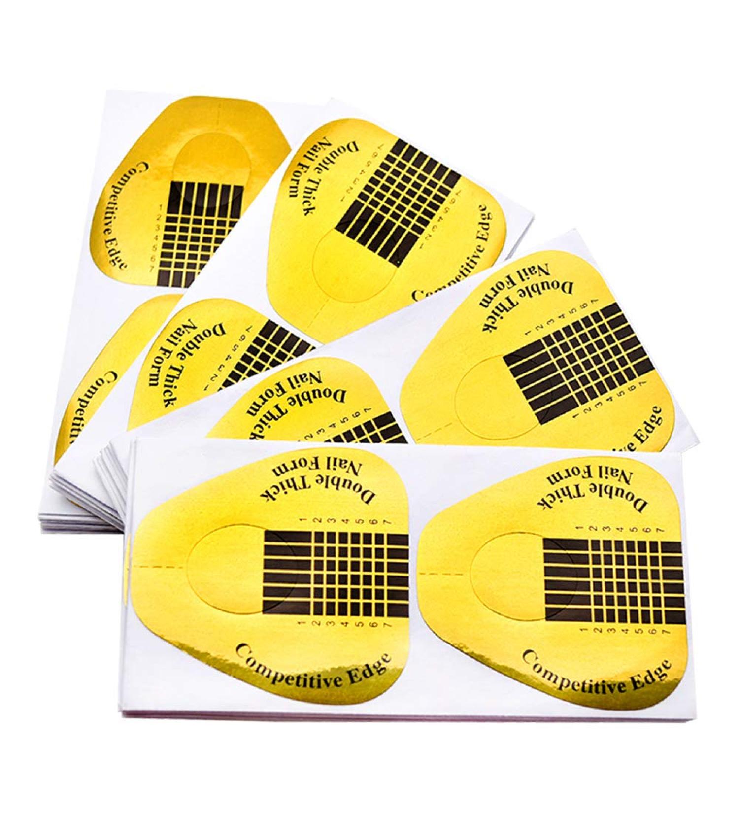 200 Gold Horseshoe Acrylic Nail Extension Forms | Self-Adhesive Dual Forms for Polygel Tips | Gel Nail Stickers for Poly Gel/Extension/Acrylic Molds | Salon-Grade Polygel Nail Forms - Buy Online on GoSupps.com