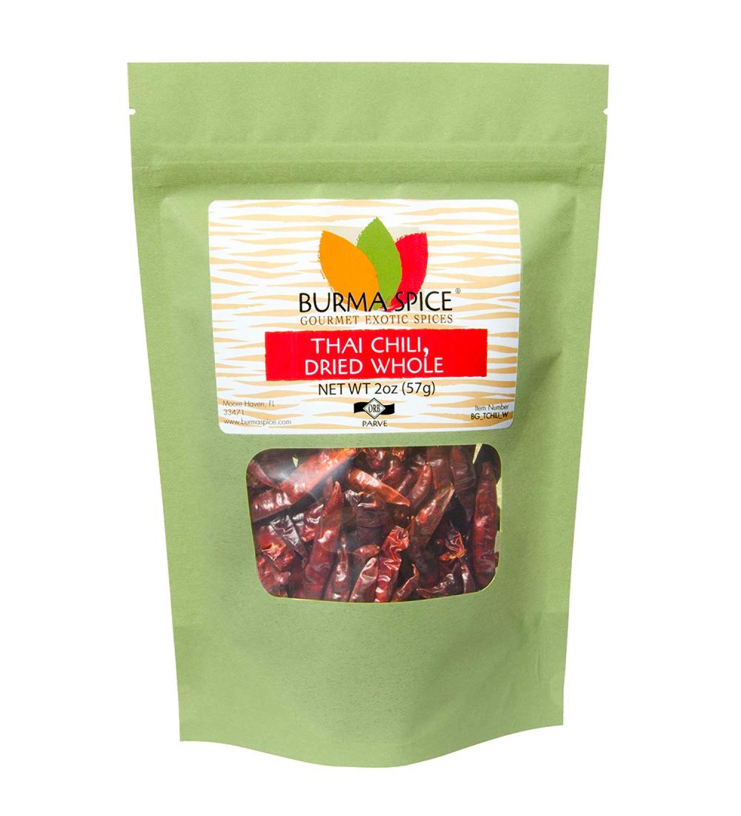 Thai Chili Whole Birds Eye Chili 2oz - Ideal for Thai Soups and Pad Thai - Buy Online on GoSupps.com