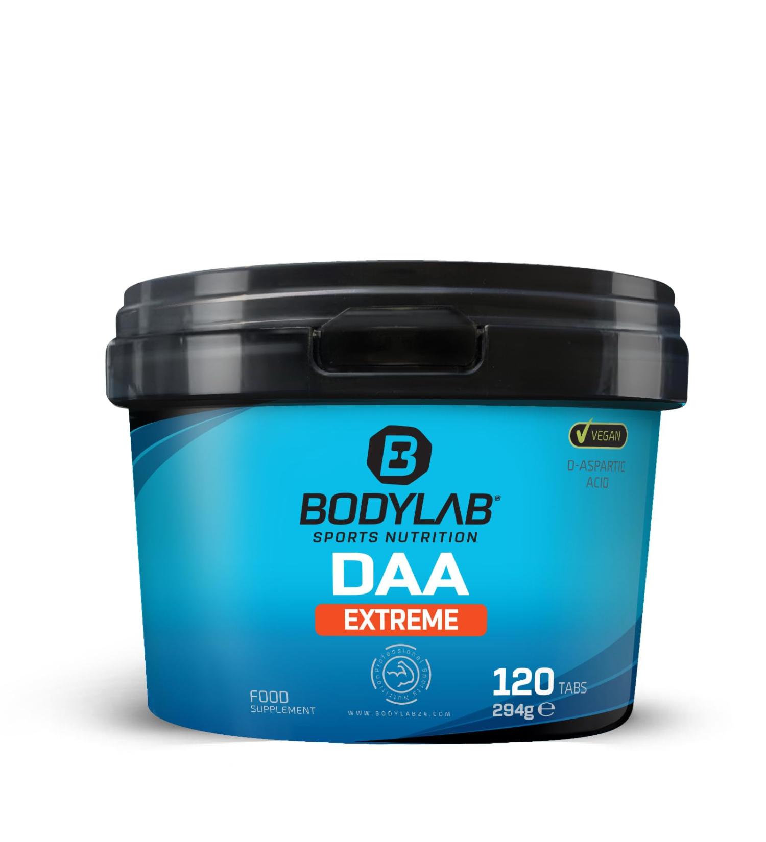 BODYLAB24 DAA Extreme 120 Tablets | 3200mg D-Aspartic Acid Zinc & Vitamins B6 & E | Ideal for Male Bodybuilders & Strength Athletes - International Shipping Available - Buy Online on GoSupps.com