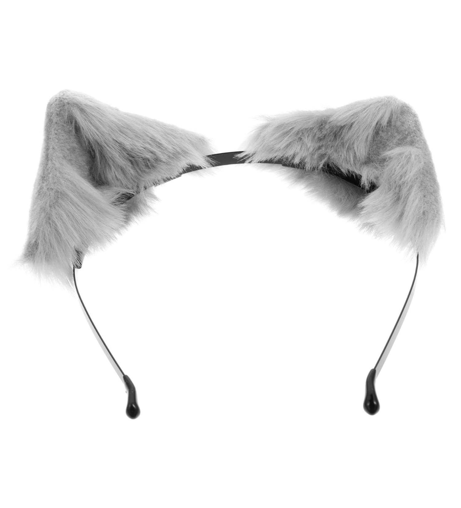 PLAFOPE 1pc Plush Cat Ear Headband Girl Outfit Cute Fox Ear Hairband Cosplay Hair Wear Headdress for Clothing Cosplay Headdress Halloween Cat Fox Ear Plush Headband Cat Outfit Metal One Size Grey - Buy Online on GoSupps.com