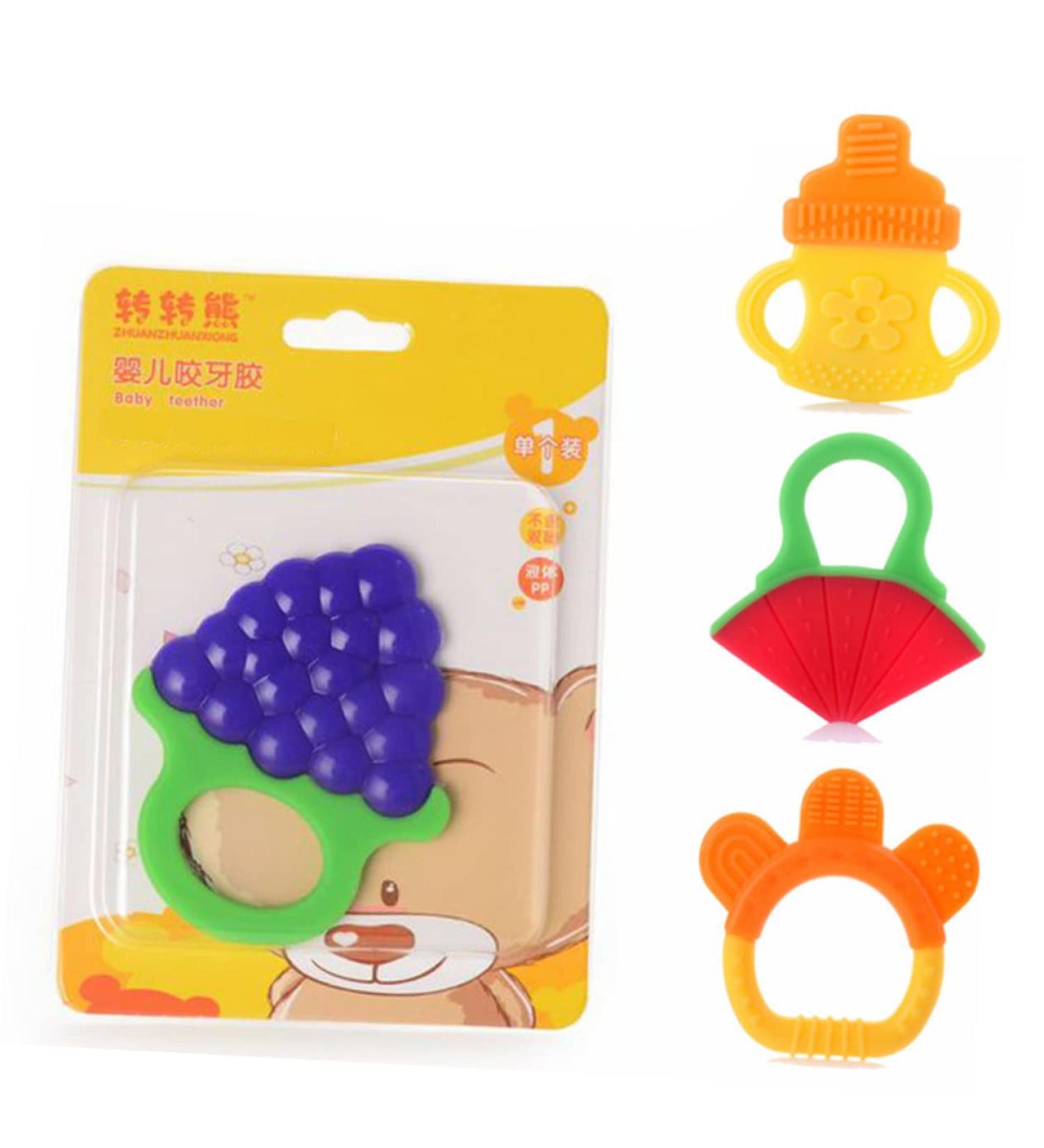 TOYANDONA Silicone Baby Teether - Safe Colorful Grinder for Infant and Toddler Teething - Buy Online on GoSupps.com