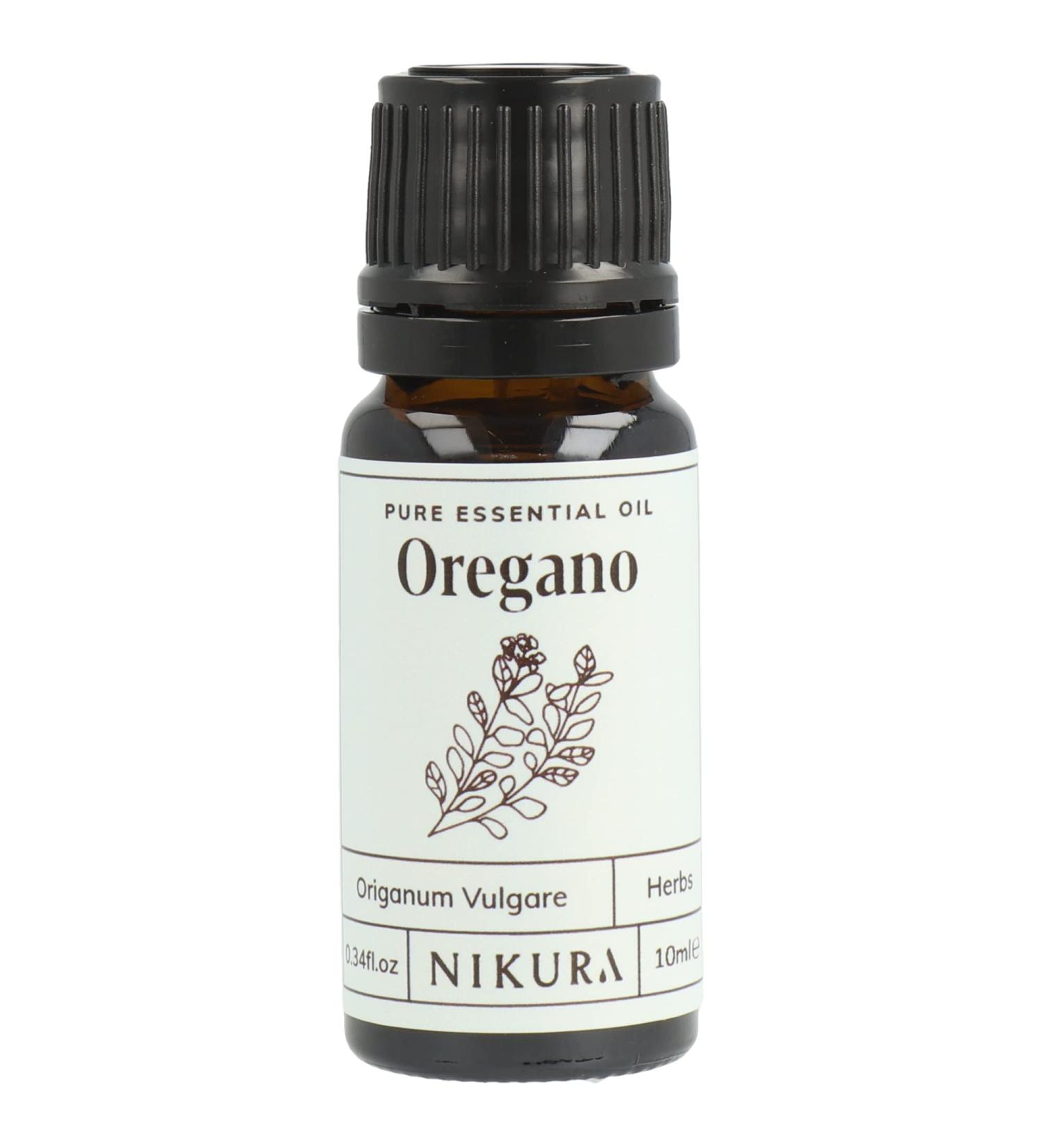Nikura Oregano Essential Oil 10ml - 100% Pure Natural Oil for Skin Cleansing & Aromatherapy | Vegan & UK Made - Buy Online on GoSupps.com