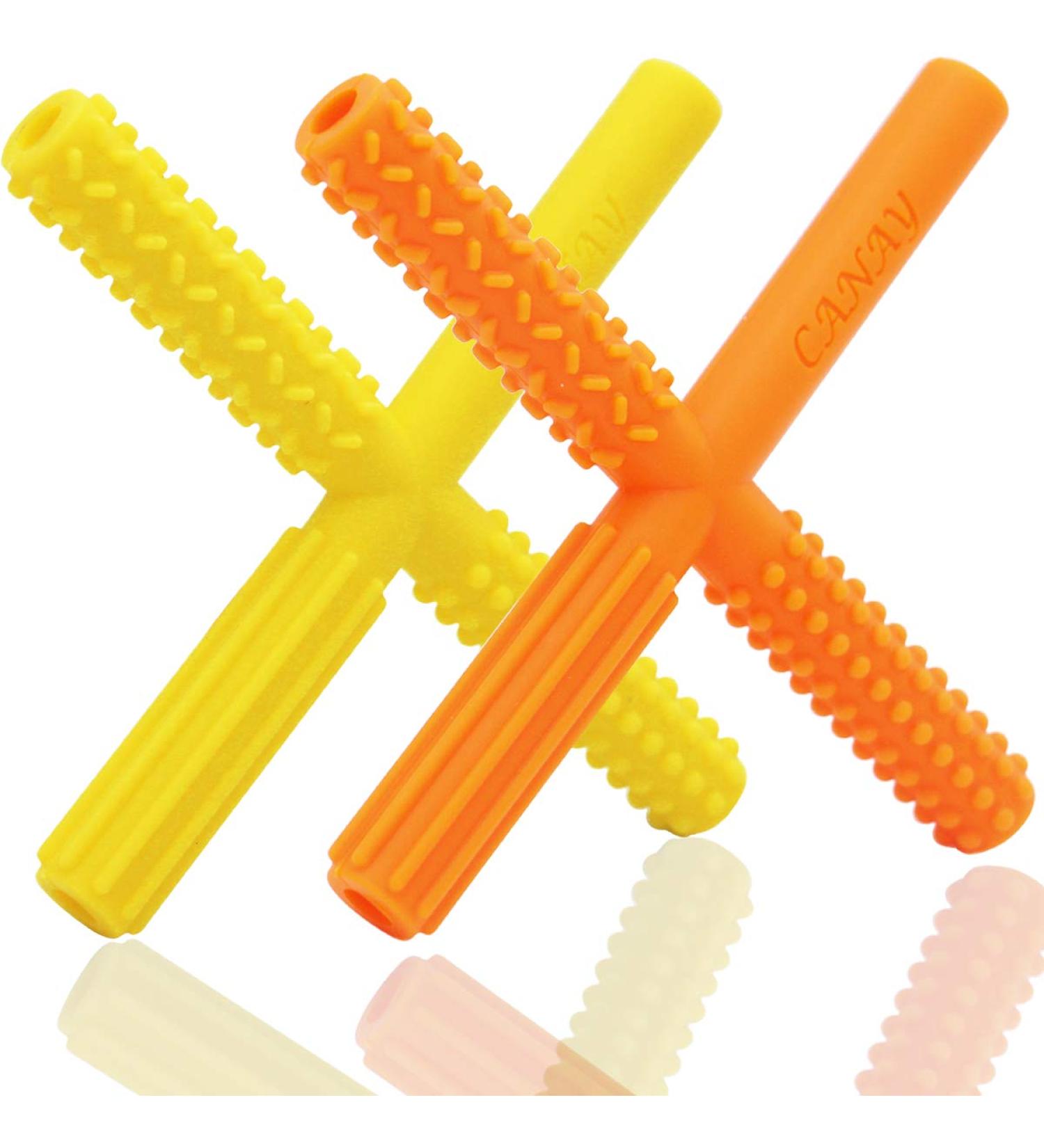 BPA-Free Hollow Teether Tubes with 3 Textures | Teething Toys for Babies 3-12 Months | Safe for Freezer & Refrigerator | Baby Teether for Infants & Toddlers - Buy Online on GoSupps.com