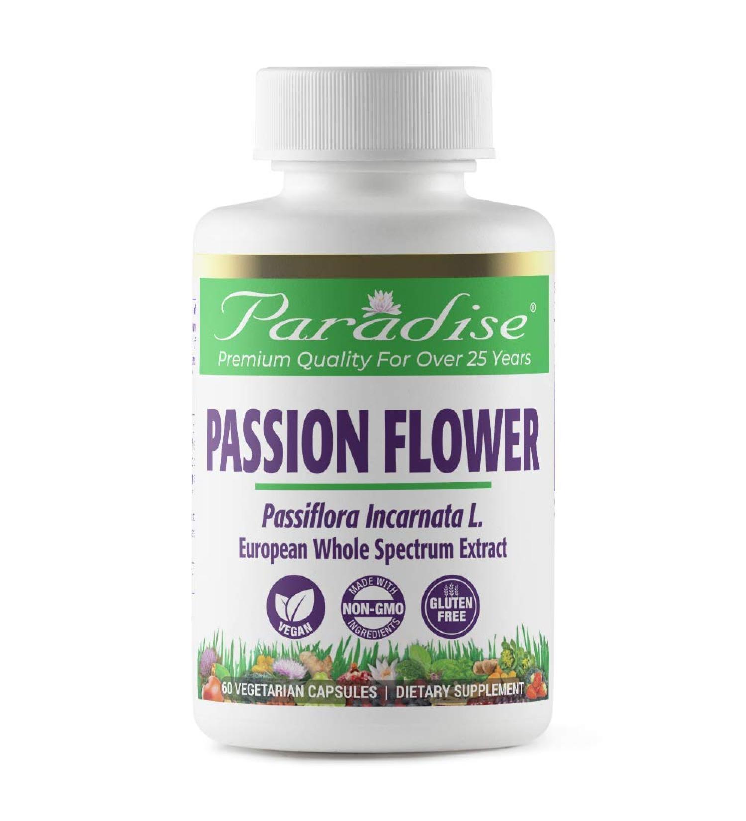 Paradise Herbs European Passion Flower 60 Vegetarian Capsules