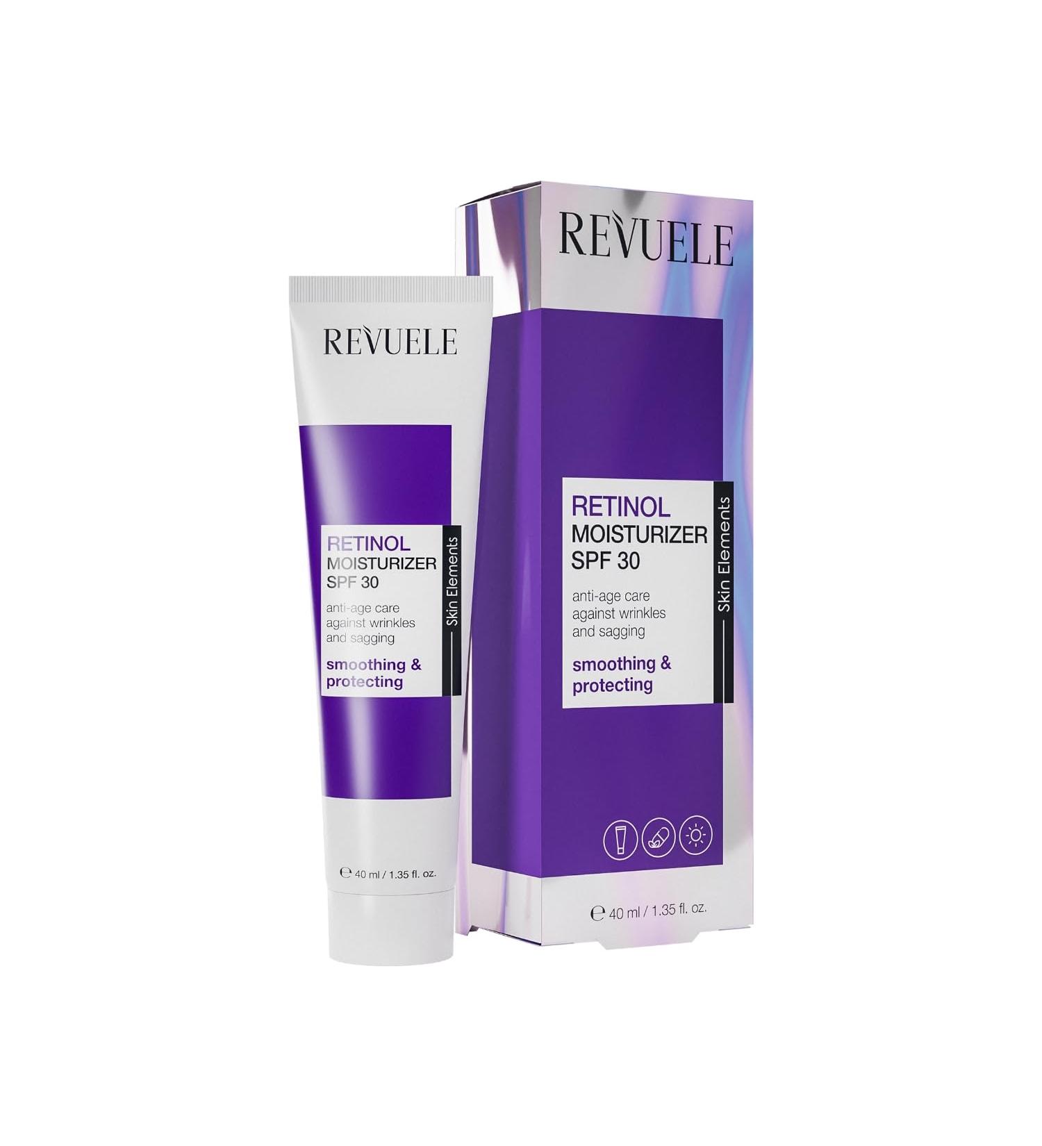 REVUELE Retinol Moisturizer SPF 30 Cr me hydratante anti- ge avec r tinol et vitamine C contre les rides la peau terne et les ridules raffermissant et protecteur 40 ml - Buy Online on GoSupps.com