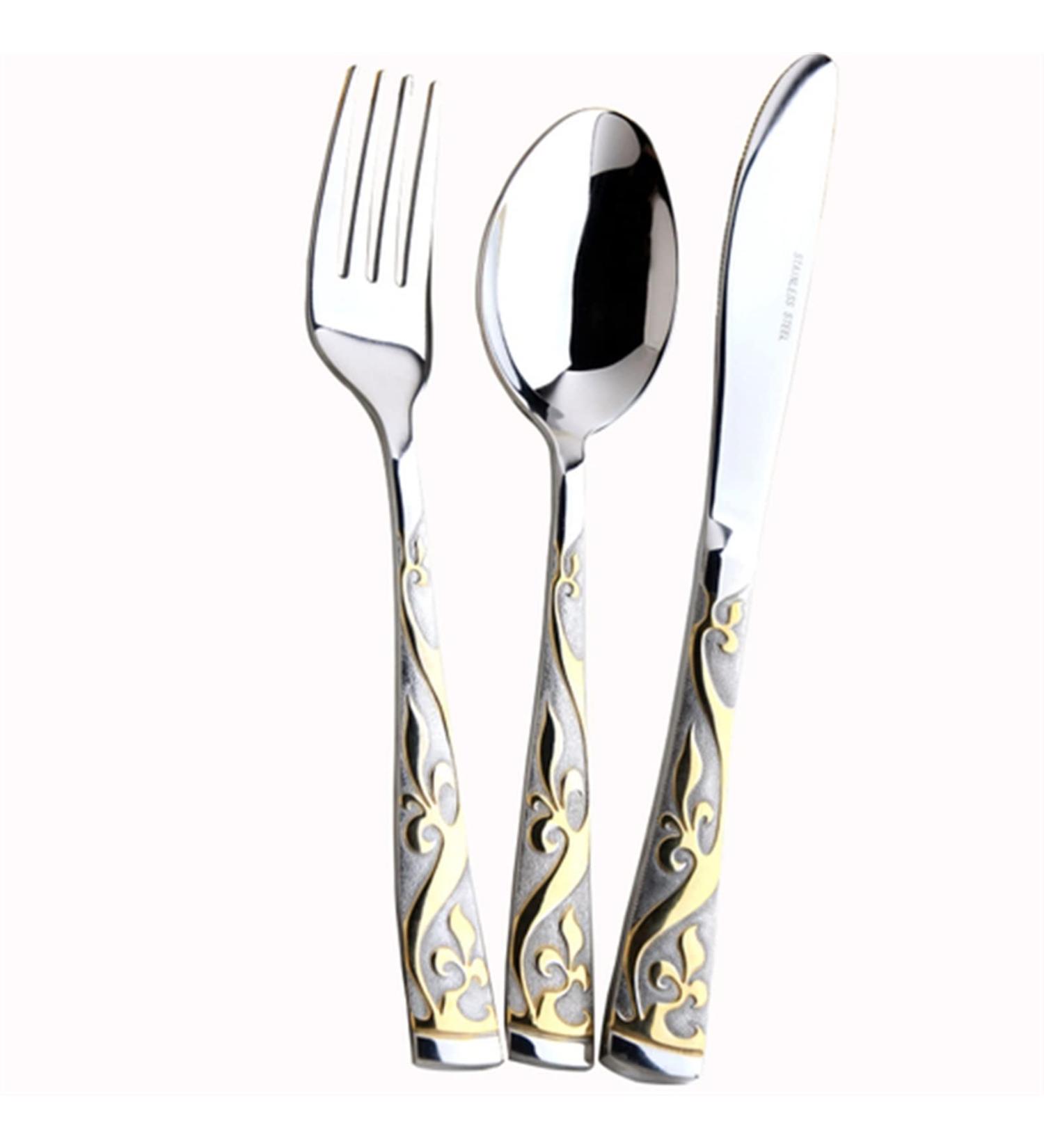 Flatware Sets Gold 304 Stainless Steel Cutlery Set Eco Friendly Products Knife Forks and Spoon Set Chopsticks Cookware Kitchen Accessories (Color : Gold 4PCS) - Buy Online on GoSupps.com