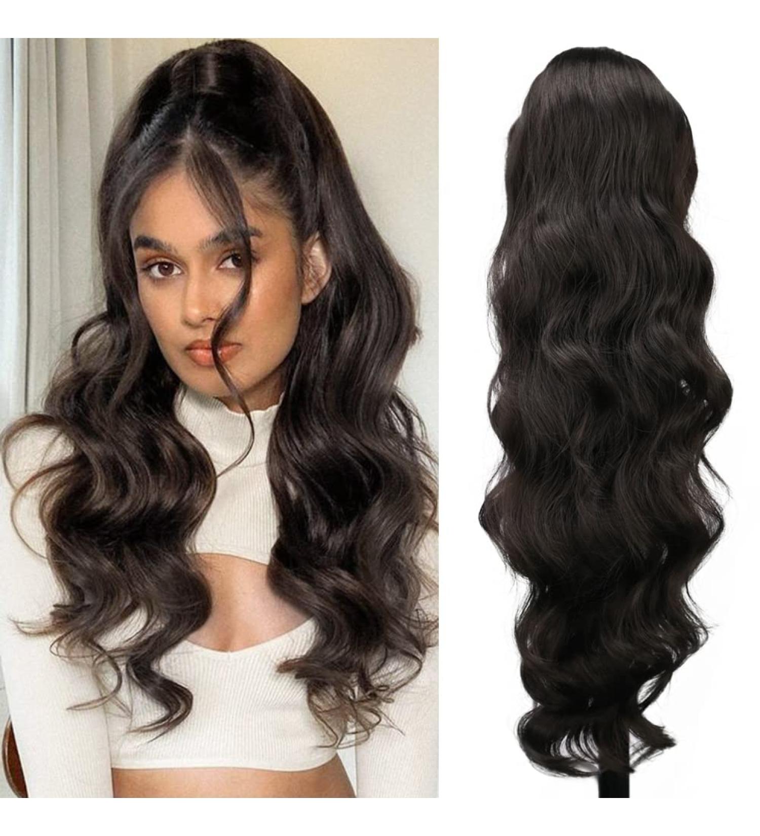 Buy Pferdeschwanz Black Ponytail Extension - 60cm & 65cm Wavy Afro Hair Clip-Ins | Natural Black Curly Hair Extensions for E-Commerce Shipping Worldwide - Buy Online on GoSupps.com