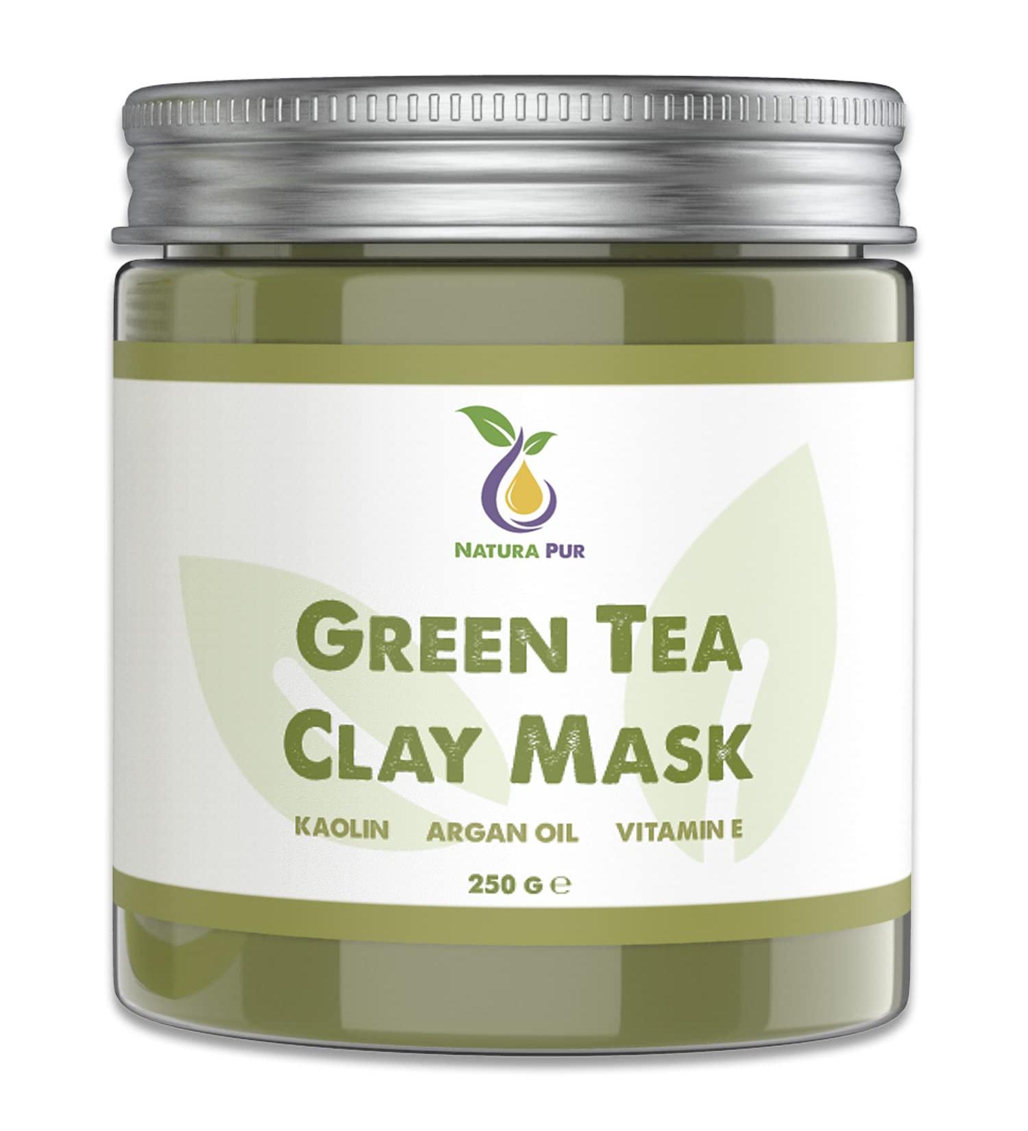 Green Tea Face Mask 250g - Vegan Natural Anti-Pimple Blackhead & Acne Care | Anti-Aging for Dry & Blemished Skin | Cleansing Mask for Face & Body - Buy Online on GoSupps.com