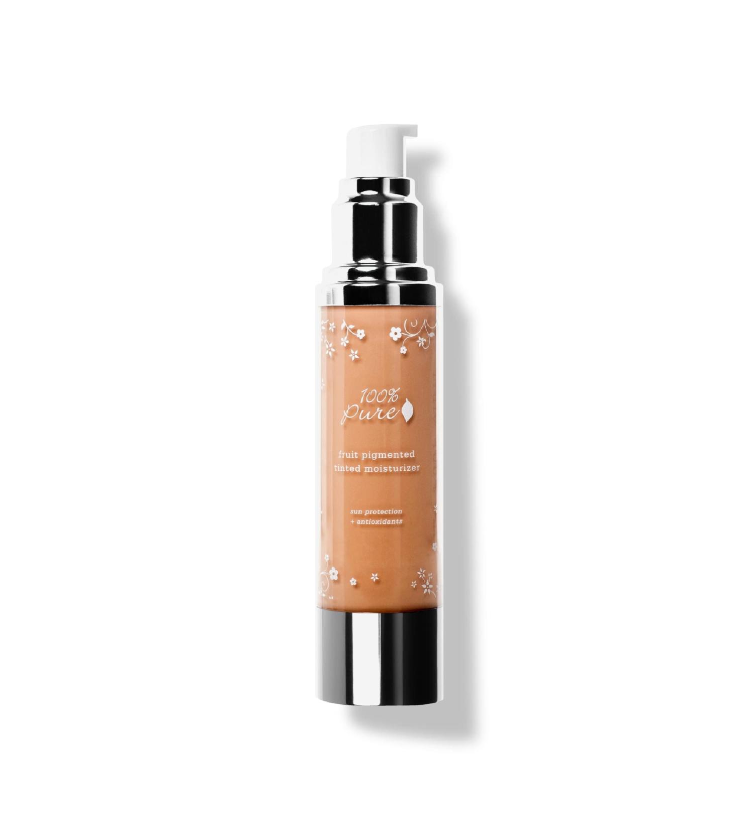 100% Pure Anti-Aging Tinted Moisturizer - Fruit Pigmented Golden Peach - Lightweight Foundation for Medium-Tan Skin - Vegan - 1 Fl Oz - Buy Online on GoSupps.com
